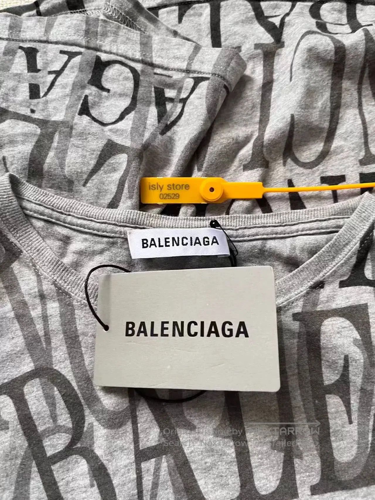 Balenciaga gray logo print short sleeve shirt. Size US XS / EU 42 / 0 - 5 Thumbnail