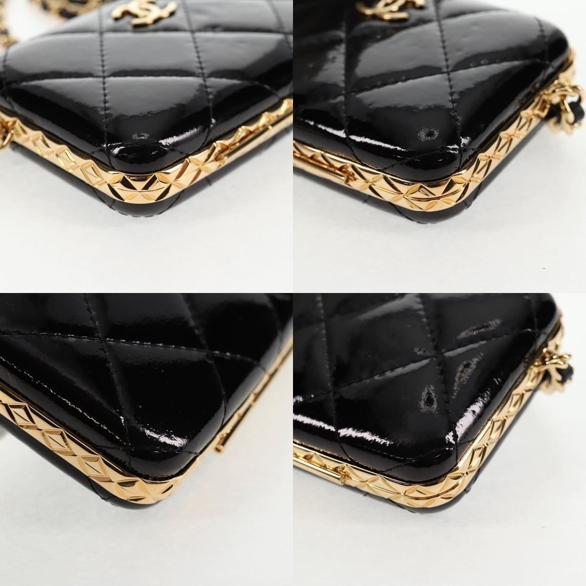 Chanel Chanel Chain Shoulder Bag Patent Leather Black Gold CC Size ONE SIZE - 6 Thumbnail