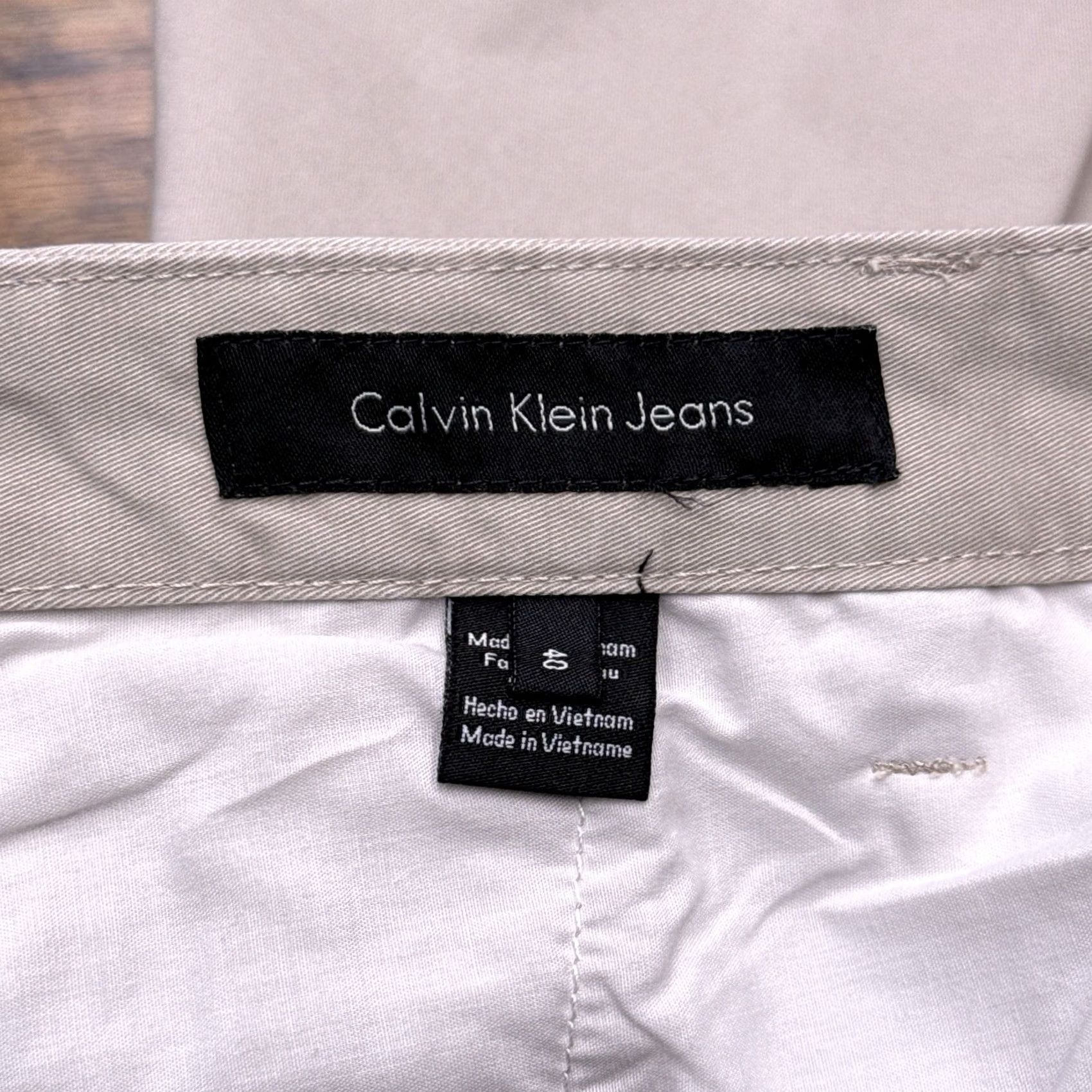 Calvin Klein Calvin Klein Pants Mens 40x30 New Beige Flat Front Twill Chino Straight Leg Regular Rise 40in Inseam 30in Logo Size US 40 / EU 56 - 4 Thumbnail