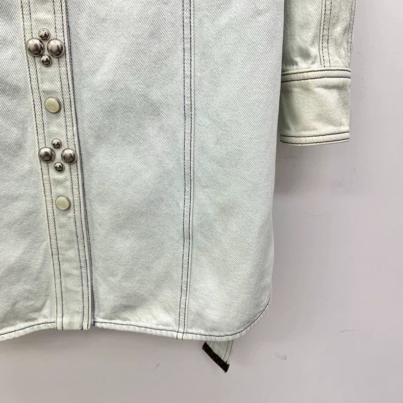 Louis Vuitton Louis Vuitton Light Blue Washed Studded Cotton Lapel Long Size XS / US 0-2 / IT 36-38 - 5 Thumbnail