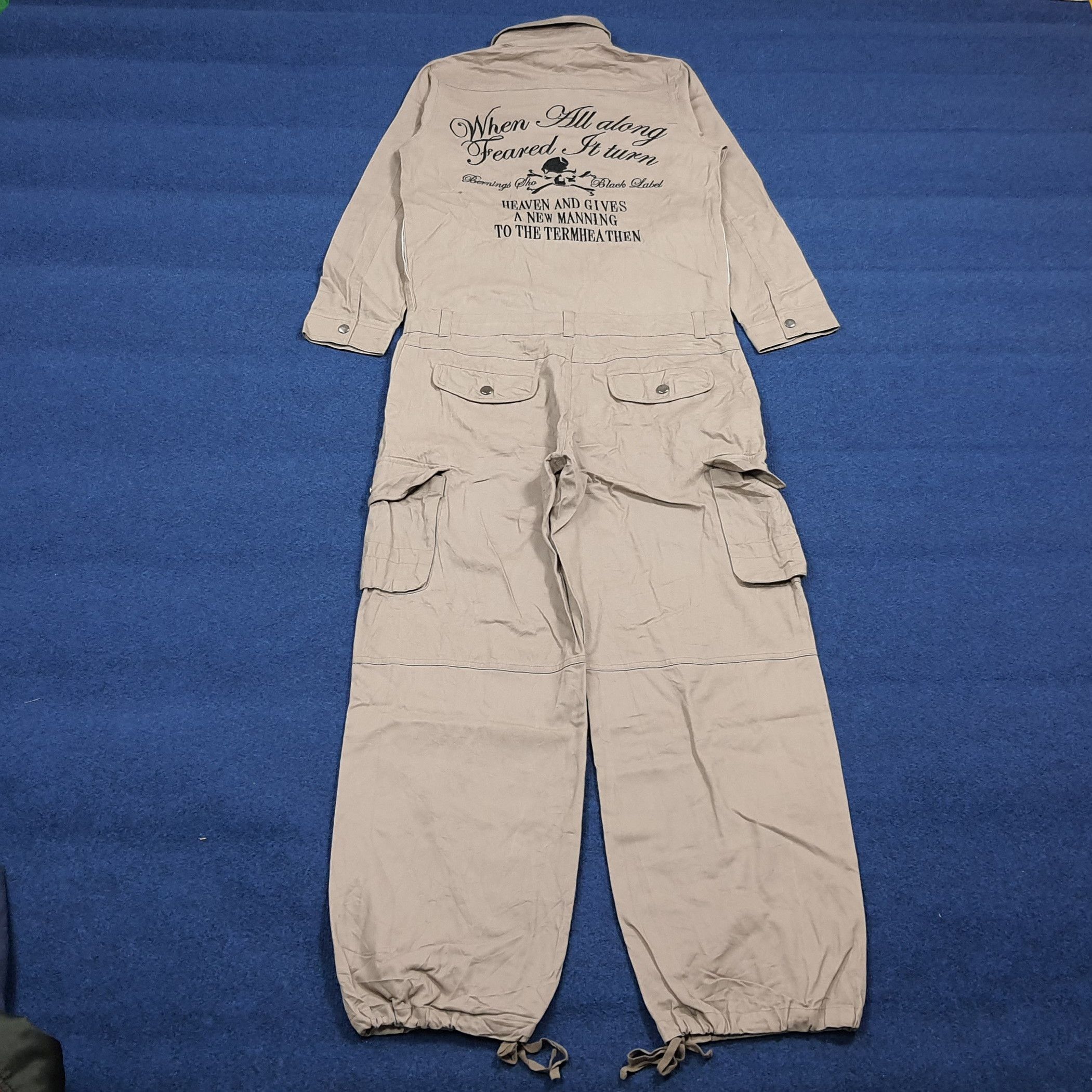 Japanese Brand Vintage Bernings Sho Skull Cargo Goth Punk Coveralls C284N18 Size US S / EU 44-46 / 1 - 2 Thumbnail