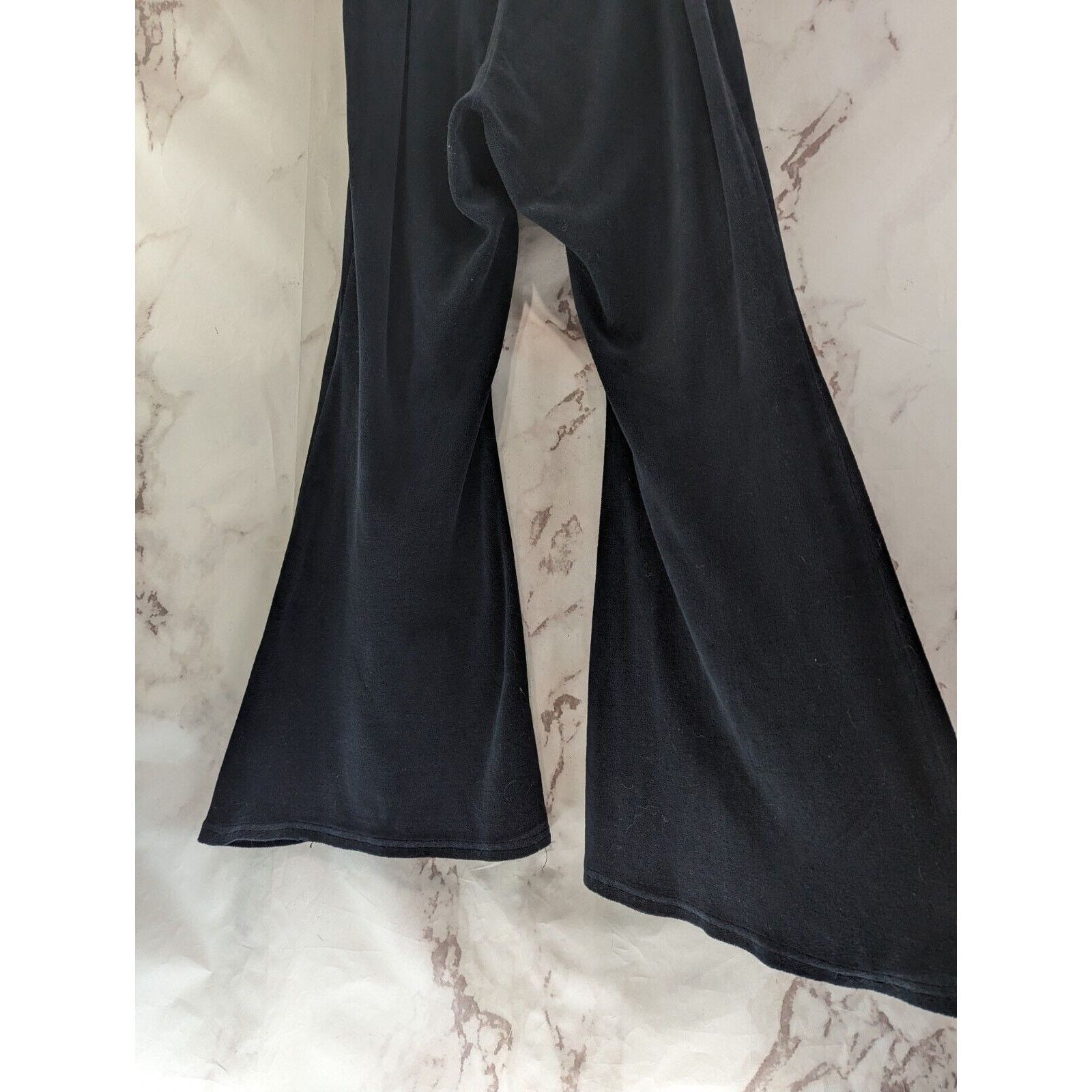 Dolls Kill Dolls Kill X Monsters Pants Women 2X Black Flare Velour Bat Size 42" / US 20 - 10 Thumbnail