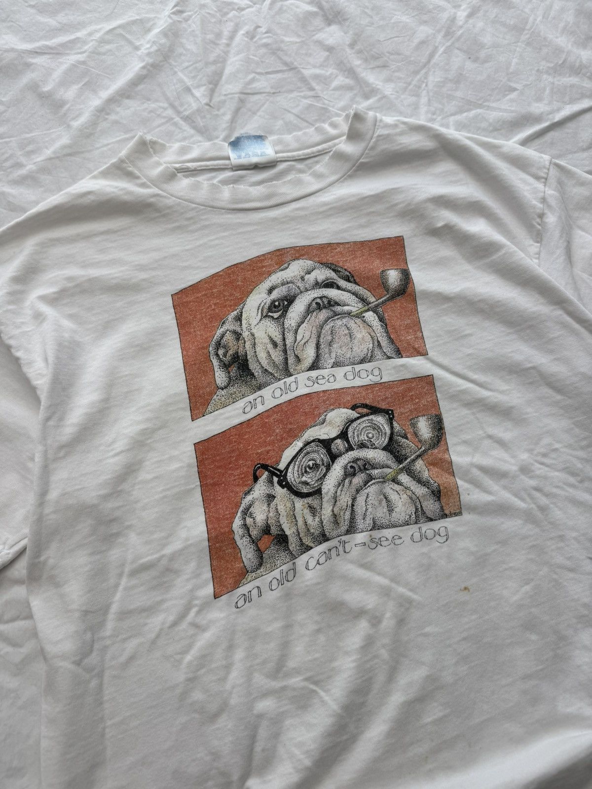 Vintage Vintage 90s Faded An Old Dog Can’t See ERD Style Tee Size US L / EU 52-54 / 3 - 3 Thumbnail