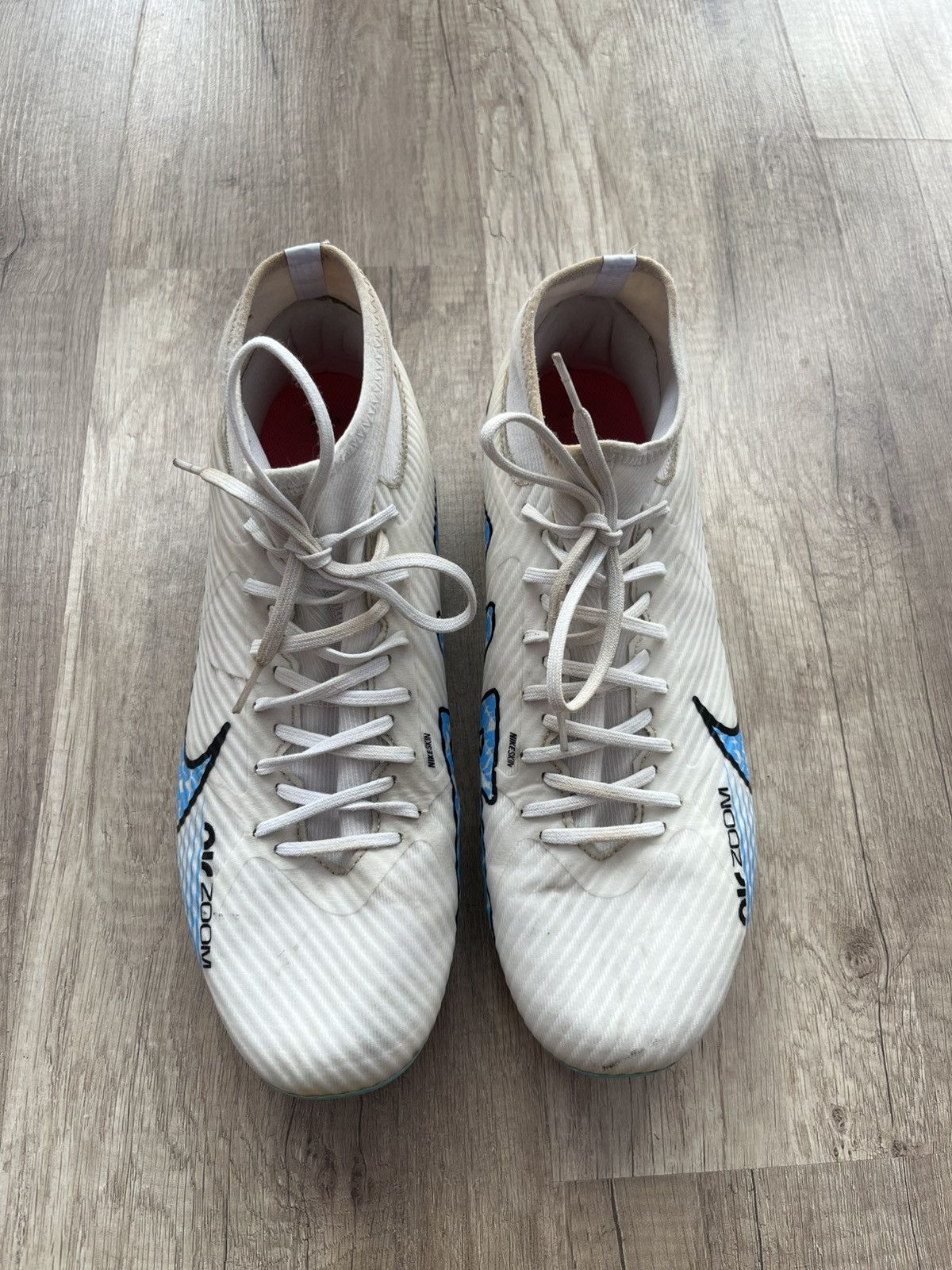 Nike Nike Mercurial Zoom Superfly 9 Elite FG White/Blue Size US 11 / EU 44 - 5 Thumbnail