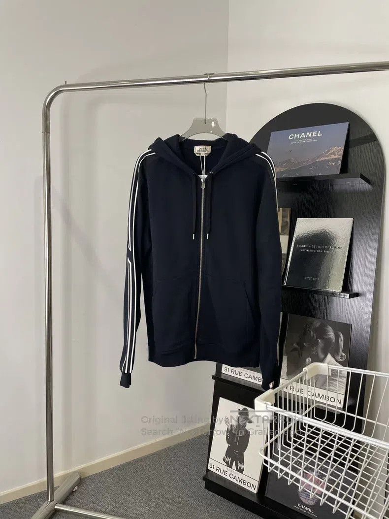 Hermes Hermes Blue hoodie with zipper Size L / US 10 / IT 46 - 1 Thumbnail