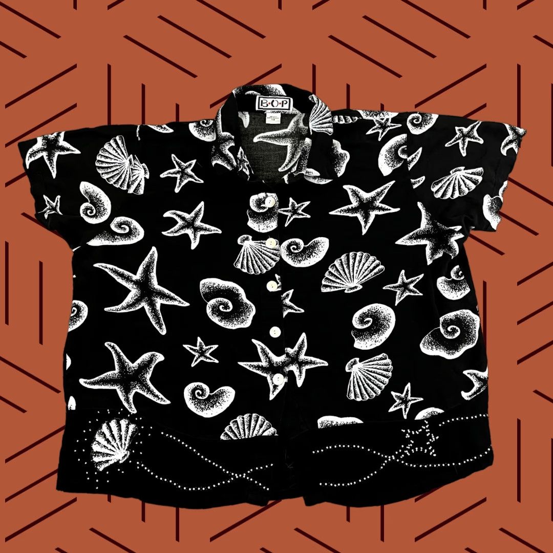 Vintage WE BE BOP Black Button-Up Shirt Women 1X Beaded Animal Print Short Sleeve Casual Top Size XL / US 12-14 / IT 48-50 - 1 Thumbnail