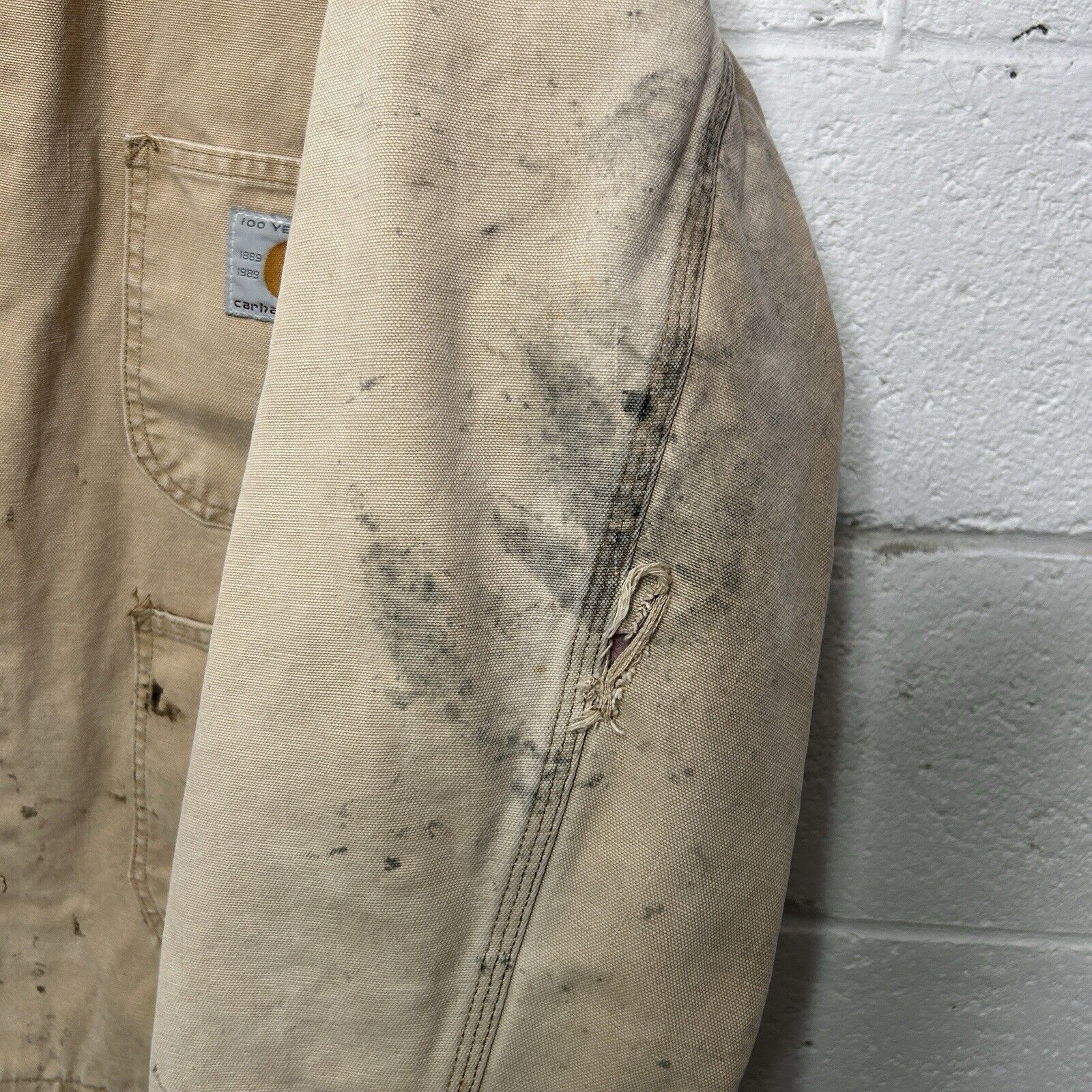 ジャケット・アウター Carhartt 100th anniversary chorecoat Vintage Carhartt Quilted Chore Coat 100 Year Anniversary