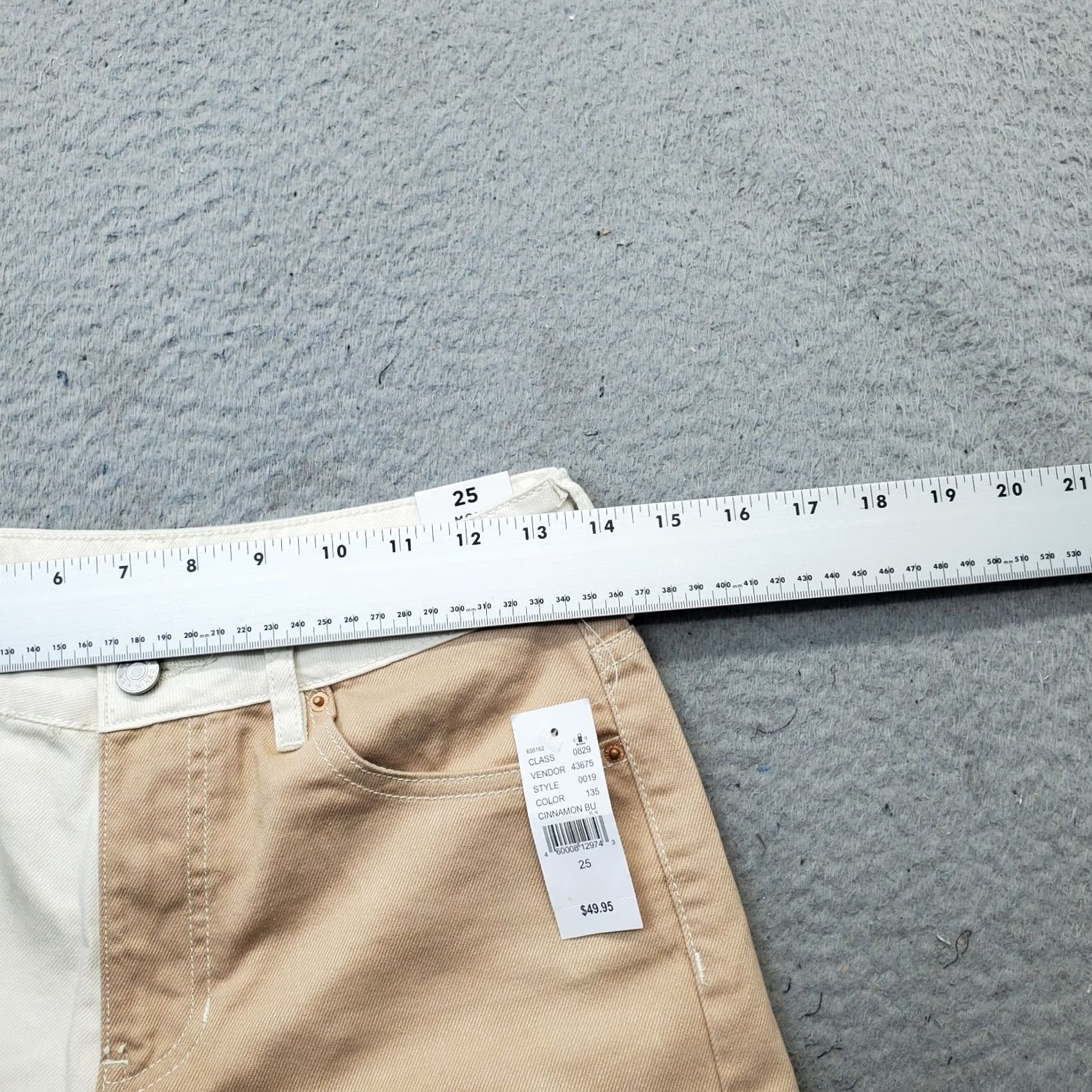 Pacsun PacSun Womens Colorblock Denim Mom Short 25 Multicolor Colorblock Flat Front Cuffed Hem Jeans Size 42" / US 20 - 5 Thumbnail