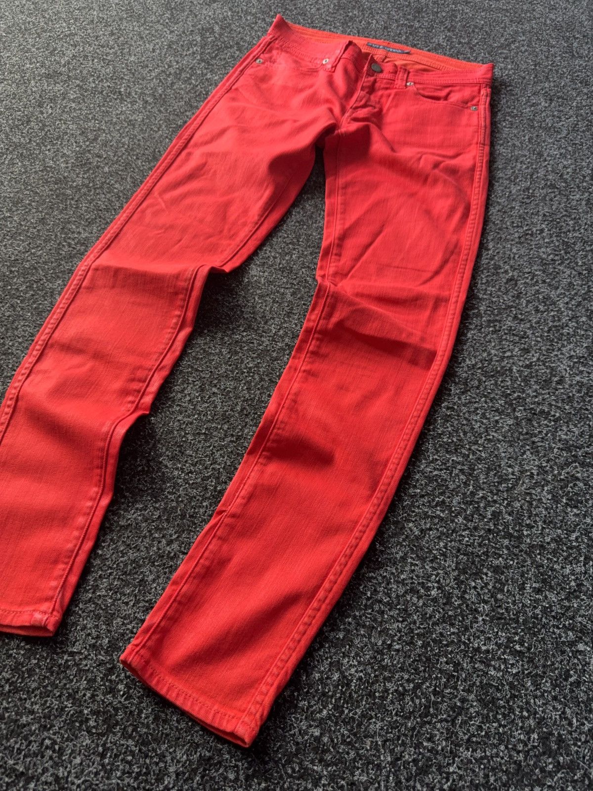 Polo Ralph Lauren × Vintage Ralph Lauren Red Courtlandt Skinny Jeans Y2K Rock Style Size 27" / US 4 / IT 40 - 3 Thumbnail