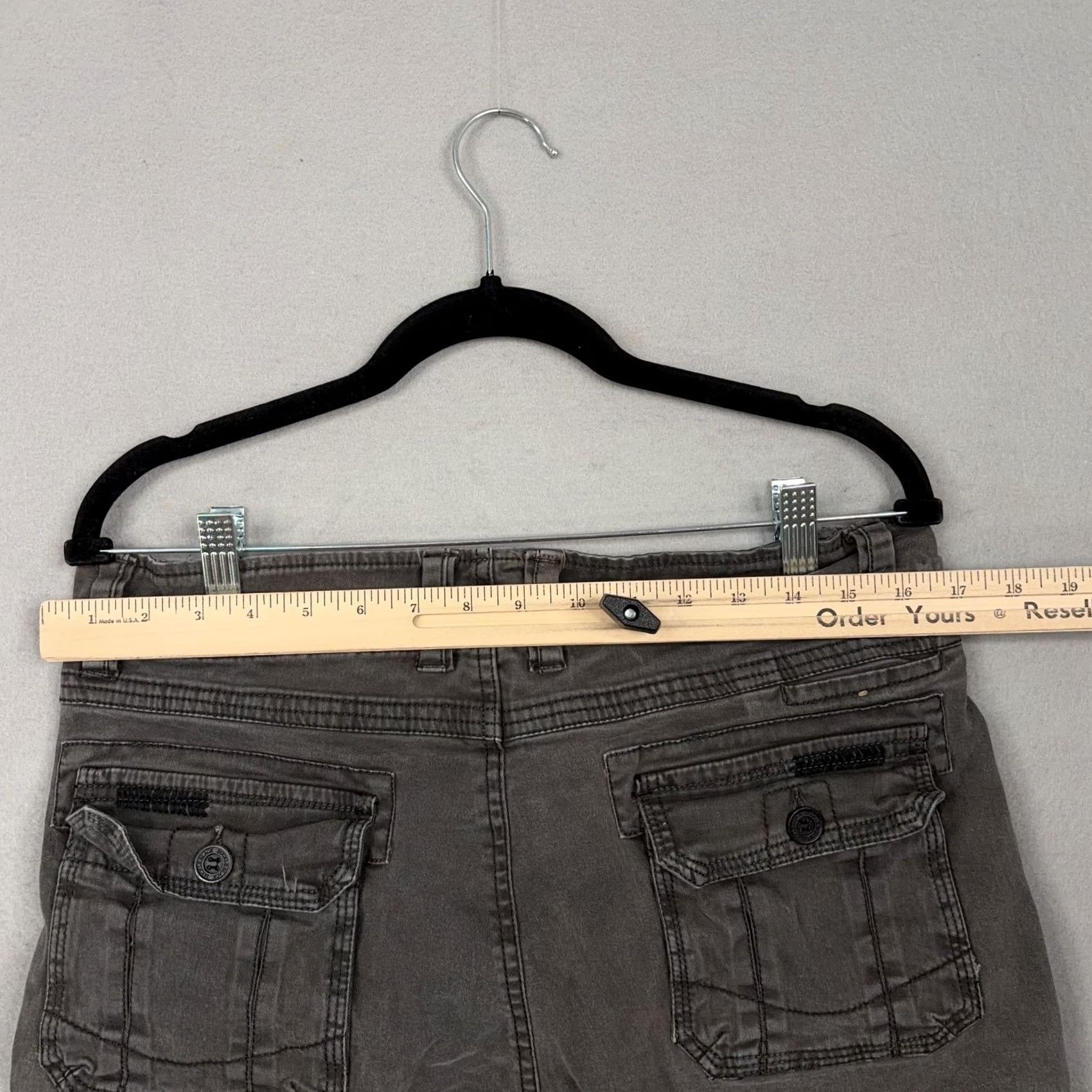Buckle Black Buckle Black Mens 30 Gray Cargo Shorts Distressed Pockets Grunge Flat Front Zip 11in Inseam Regular Fit Cotton Casual Mens Size US 30 / EU 46 - 7 Thumbnail