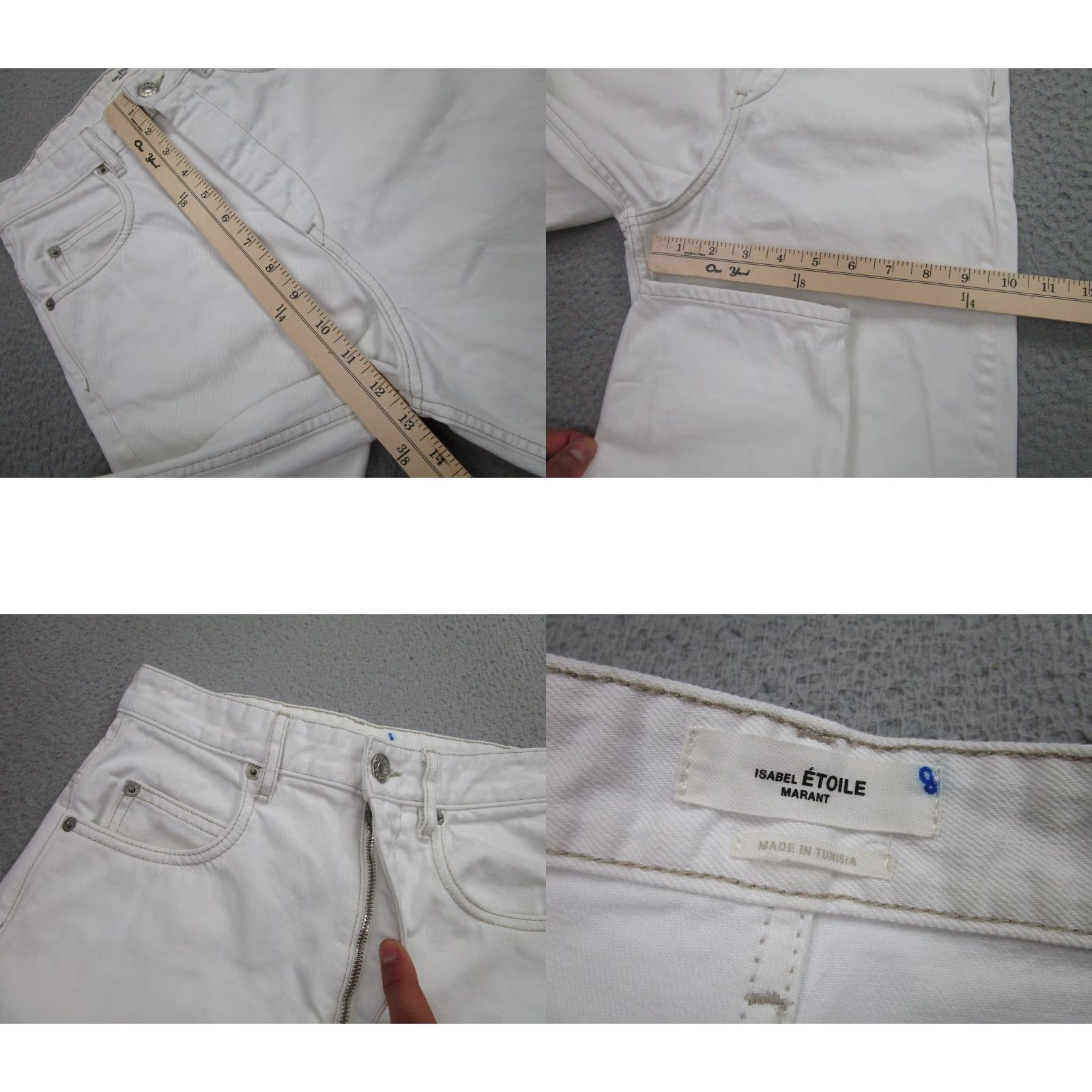 Vintage VINTAGE Isabel Marant Étoile Jeans Womens 32 High Rise Straight Leg Cotton White 90s Denim Size 24" / US 00 / IT 34 - 8 Thumbnail