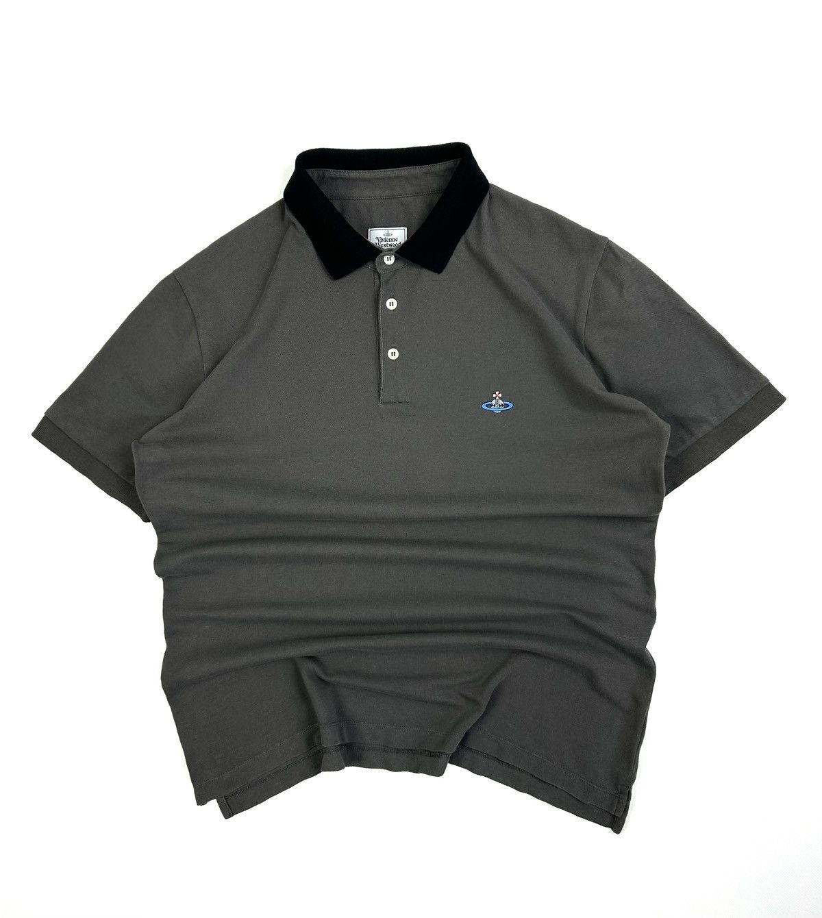 Vivienne Westwood Men’s Polo Shirt Basic Grey Vintage Y2K