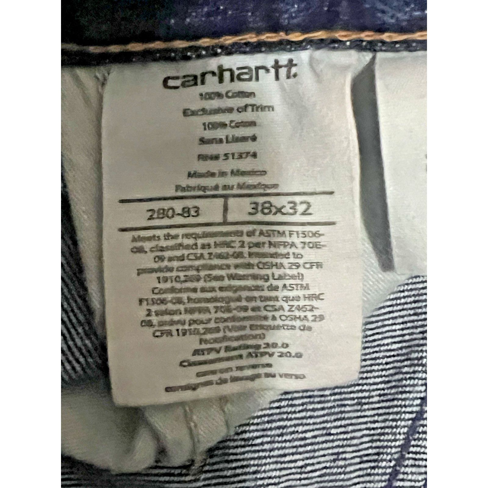 Carhartt Carhartt FR 2112 NFPA CAT2 Demin Jean Blue Cotton Size 38x32 Size US 38 / EU 54 - 4 Thumbnail