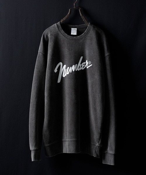 image of Number N Ine Number Nine Logo Powder Breach Sweatshirt in Black, Men's (Size XL)