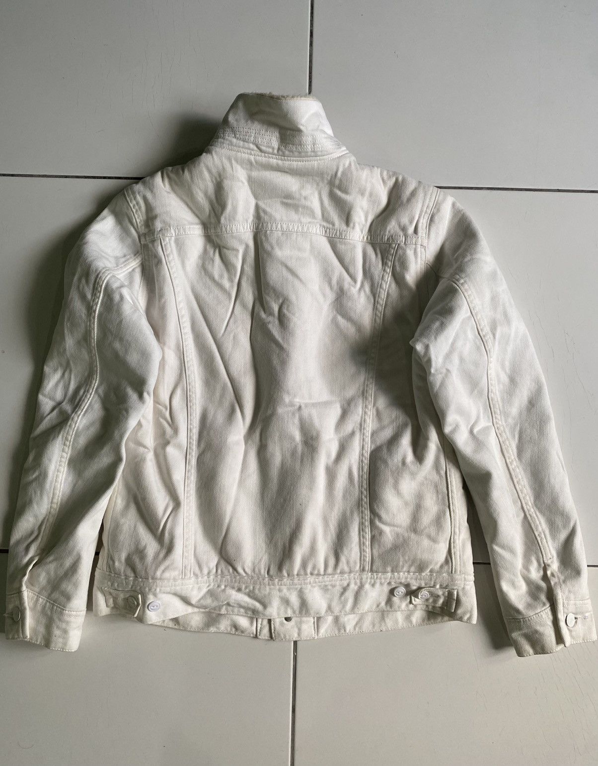 Lee Vintage 90s Lee Rider Sanforized Sherpa jean White Jackers Size M / US 6-8 / IT 42-44 - 2 Thumbnail