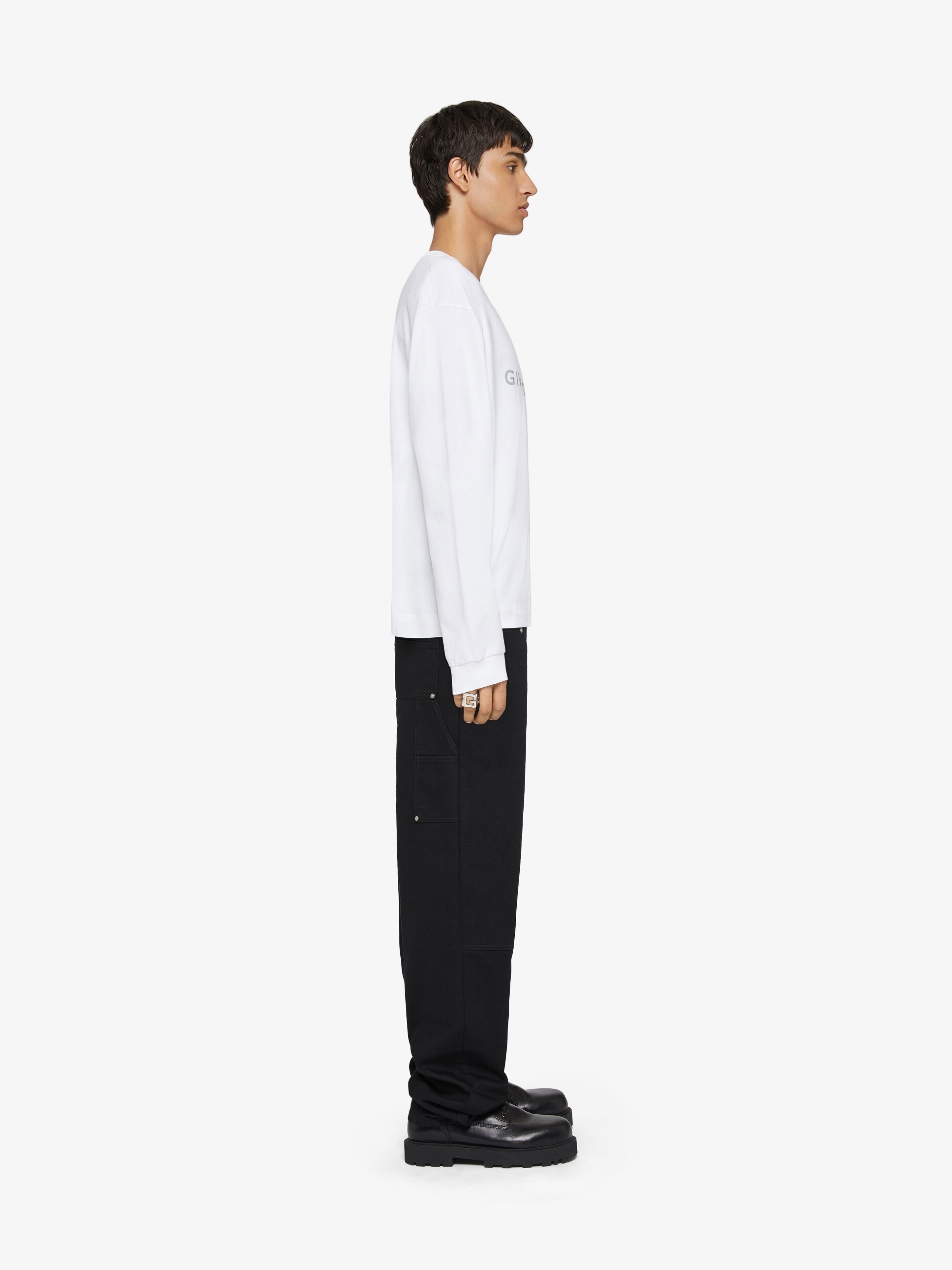 Givenchy o1w1db10325 Boxy Long Sleeve in White Size US S / EU 44-46 / 1 - 4 Thumbnail