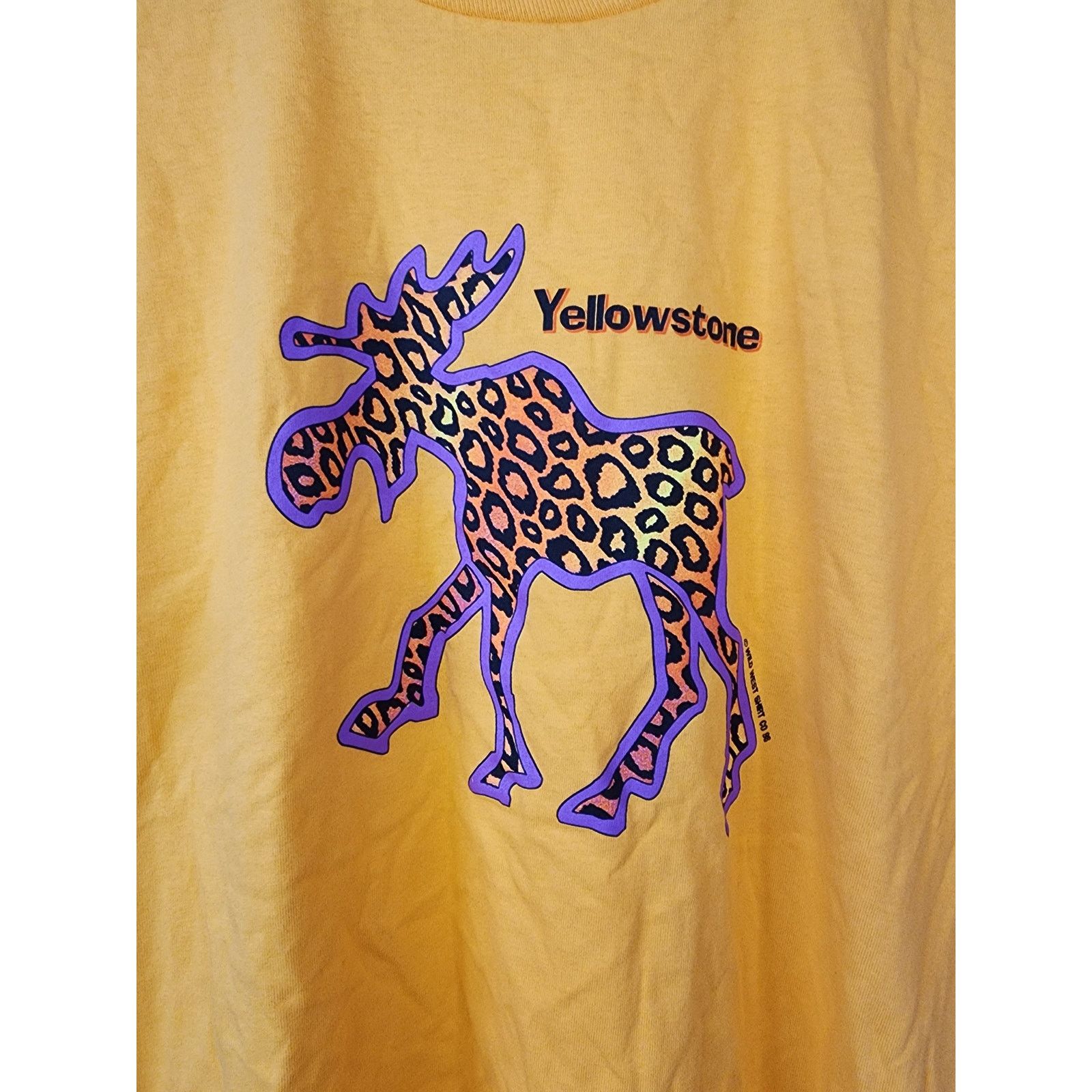 Jerzees Vintage Yellowstone Shirt L Animal Yellow Nature Tee VTG 90s Size US L / EU 52-54 / 3 - 2 Thumbnail