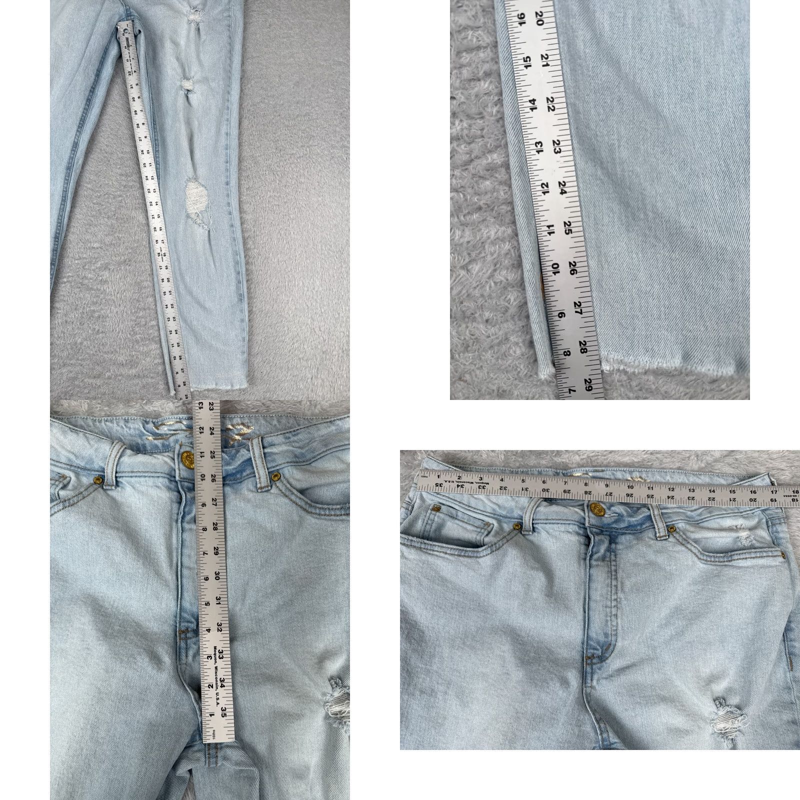 Vintage VINTAGE Seven7 Jeans Women Slim Blue Denim 14 Adult Regular 34x29 Distressed 5-Pocket Bootcut Jeans Womens Size 36" / US 14 / IT 50 - 8 Thumbnail