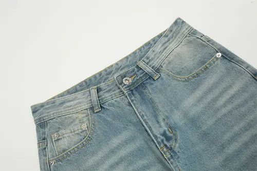 Japanese Brand × Jean Heavy washed punk men's distressed loose wide-leg jeans Size US 32 / EU 48 - 4 Thumbnail