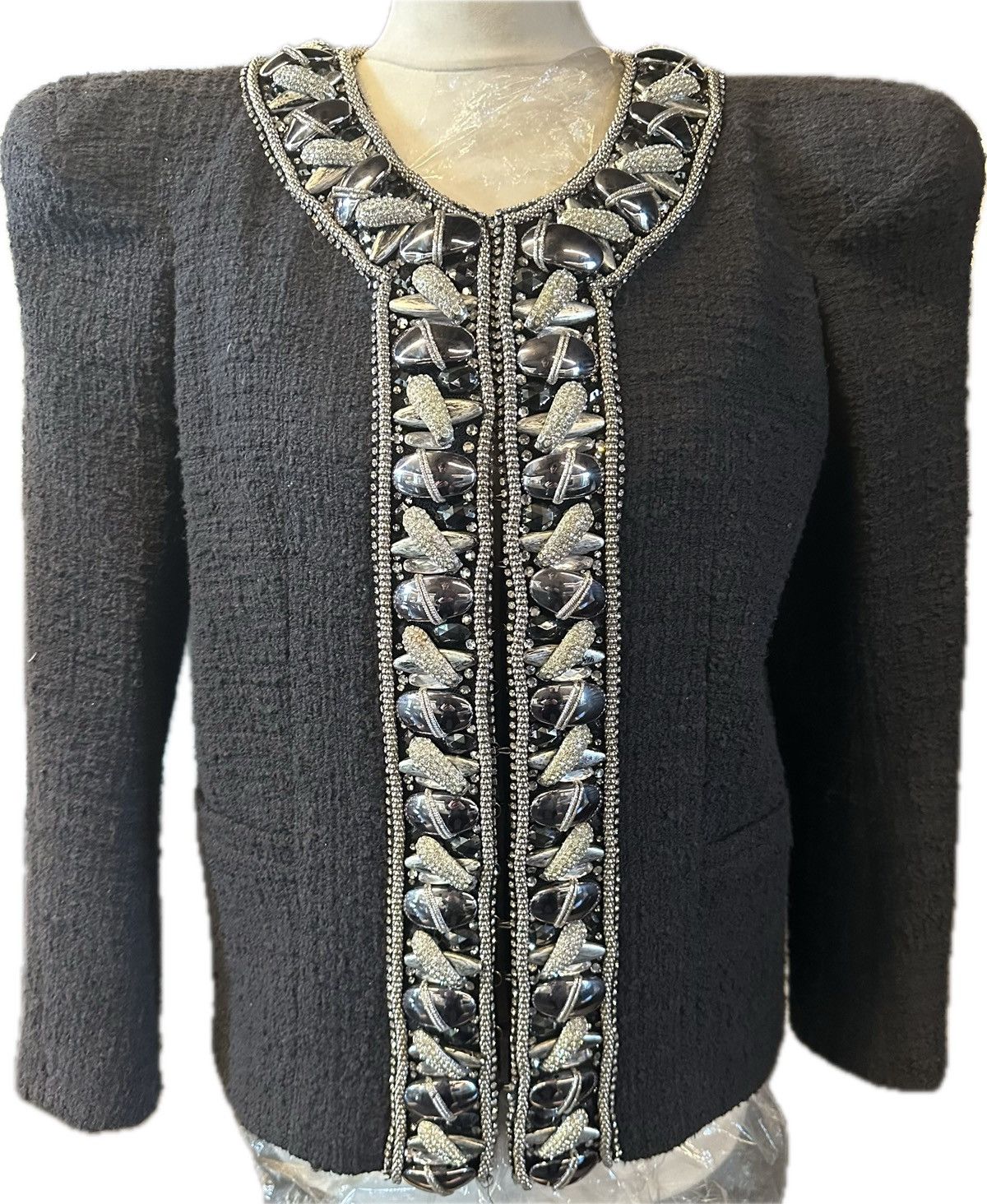 Balmain Balmain Spring 2009 Runway Tweed Black Jacket Size M / US 6-8 / IT 42-44 - 2 Thumbnail