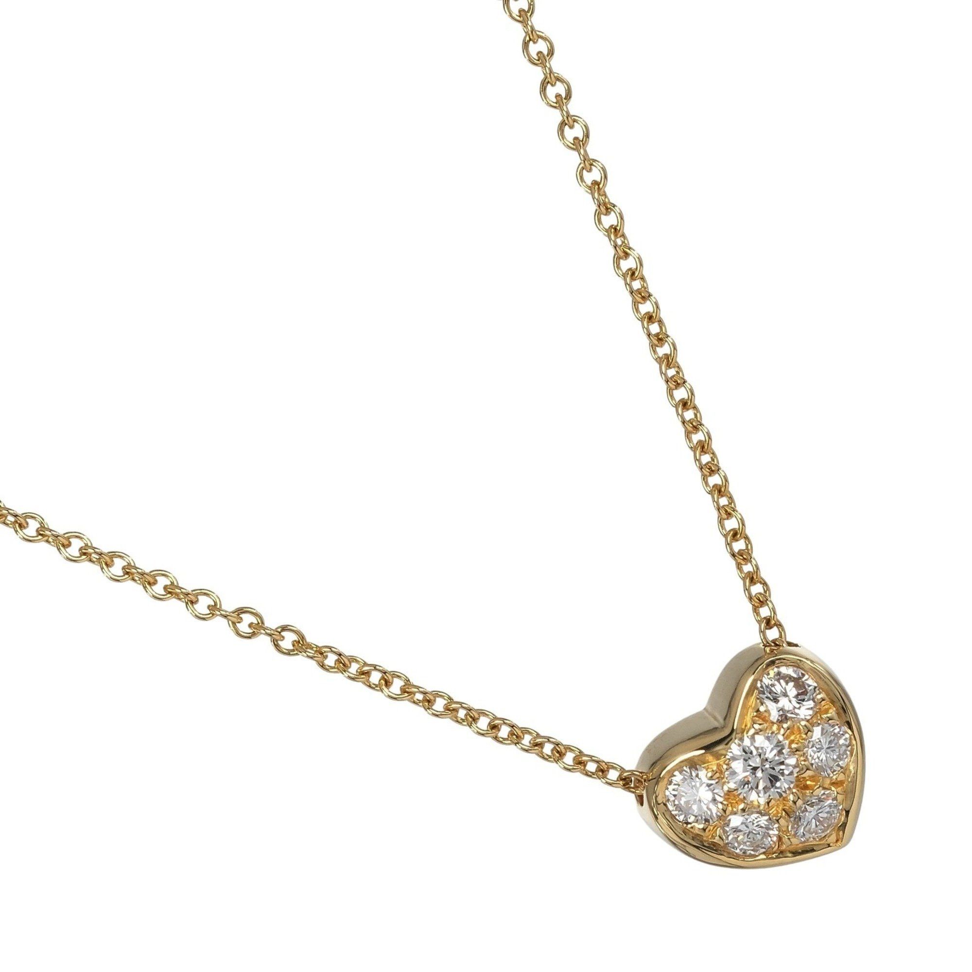 Tiffany & Co. Tiffany & Co. Pavé Heart Necklace, 18K Yellow Gold, Approx. 2.6g Size ONE SIZE - 1 Thumbnail