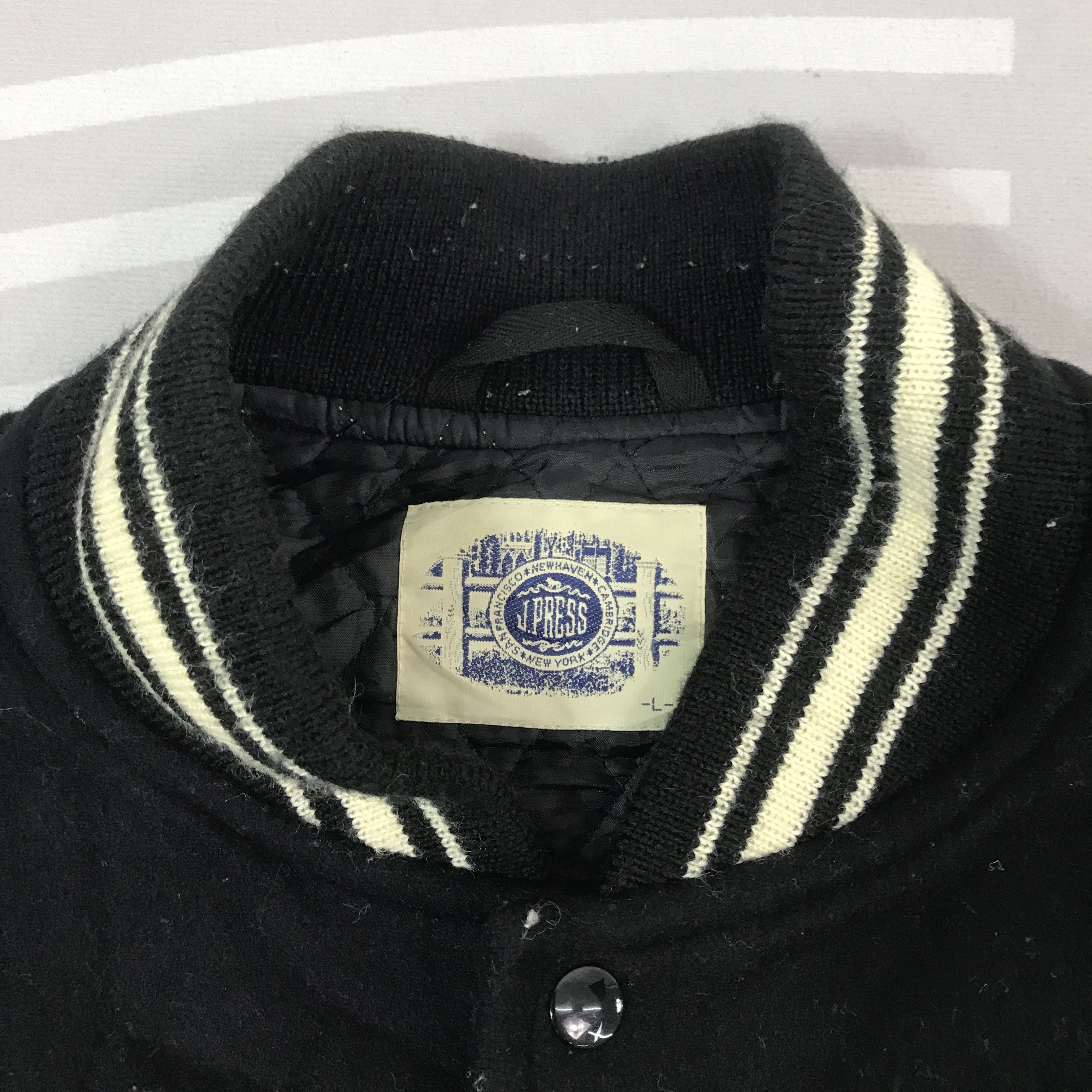 Japanese Brand × Vintage Vintage J.Press Snap Button Leather Varsity Jacket Size US L / EU 52-54 / 3 - 8 Thumbnail