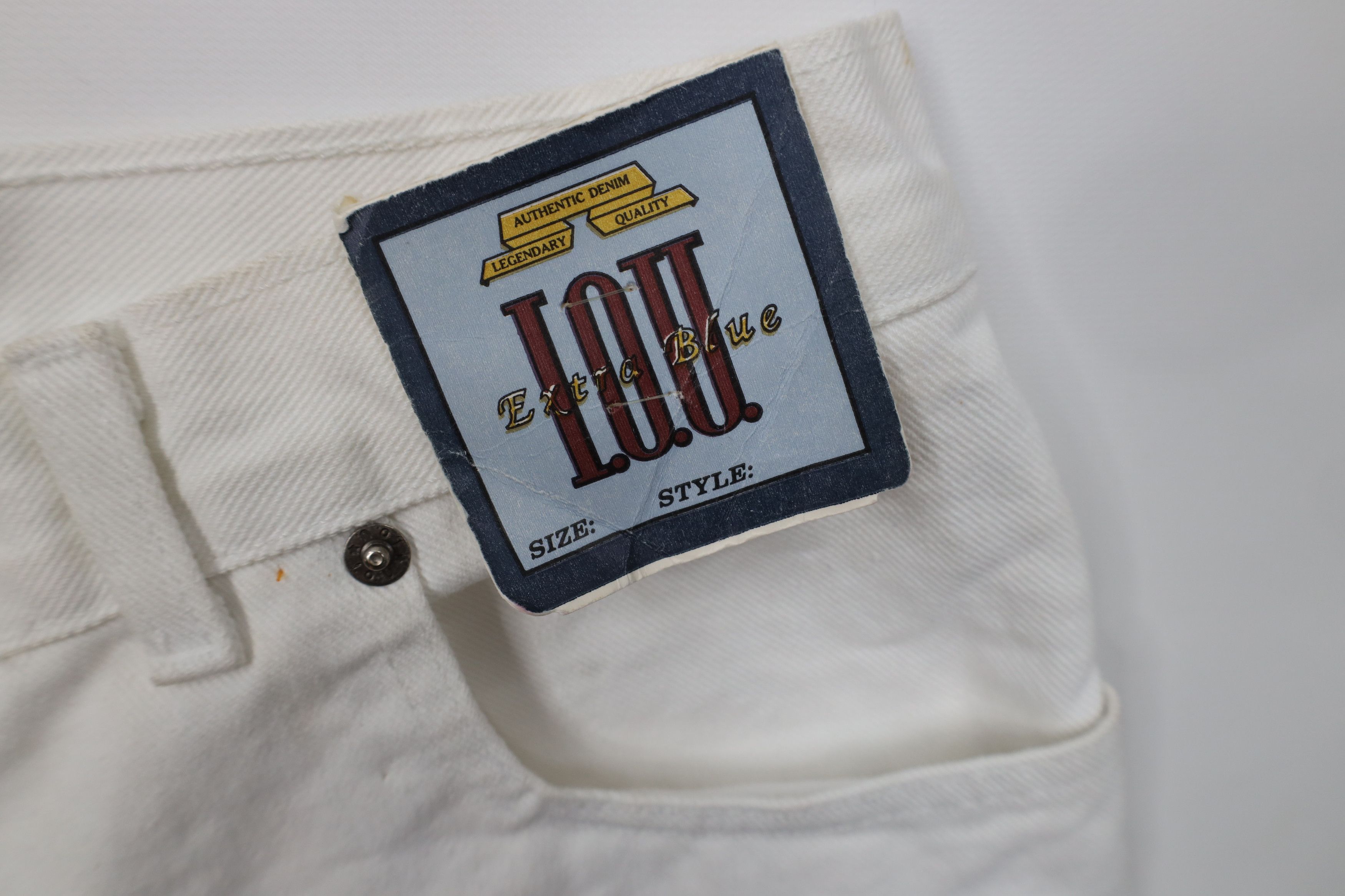 Vintage Deadstock Vintage 90s IOU Fit Denim Jean Shorts White Size US 40 / EU 56 - 7 Thumbnail