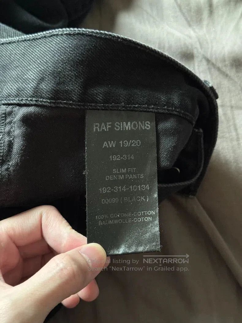 Raf Simons Raf Simons Black Denim Pants with Red Embroidery. Size US 33 - 6 Thumbnail
