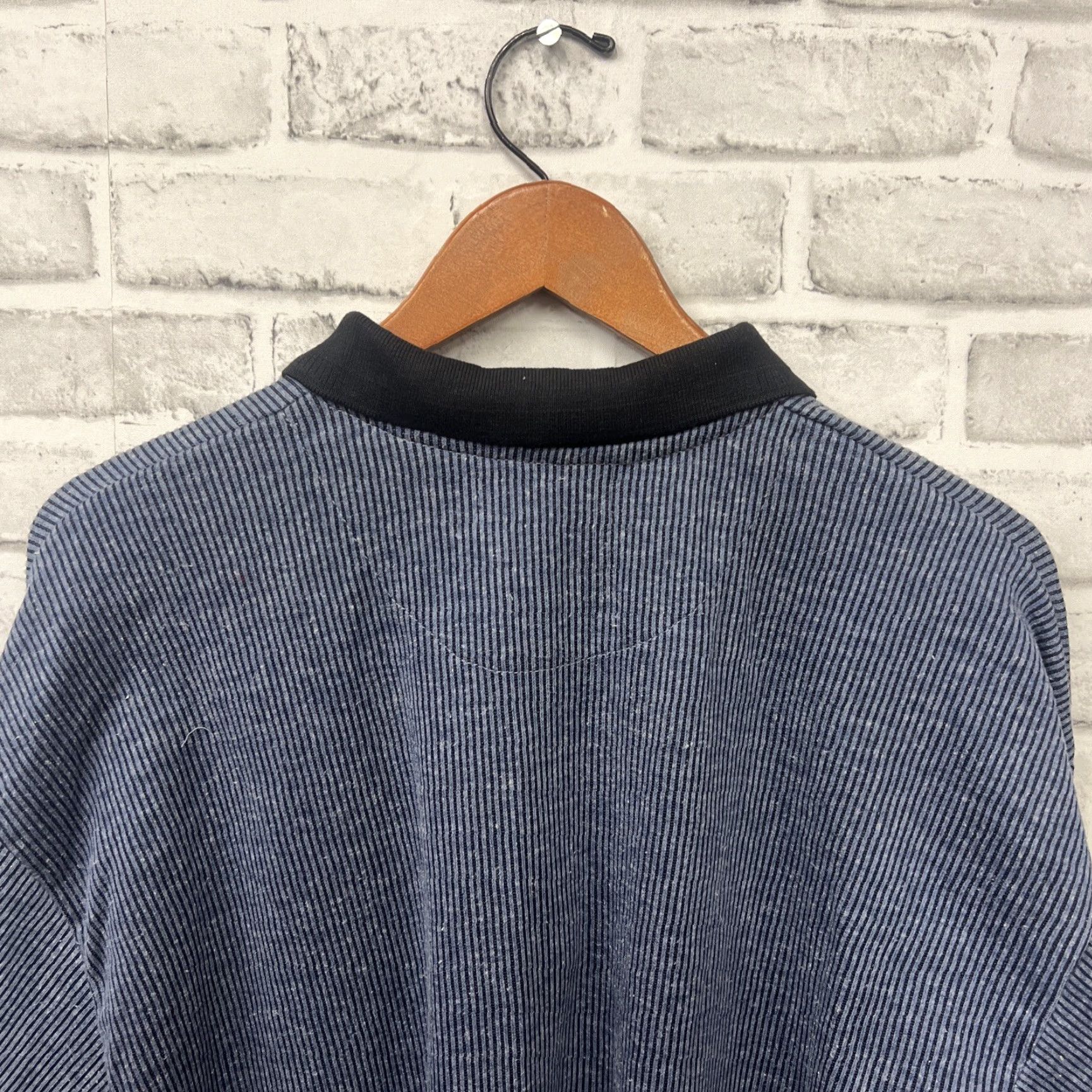 Vintage VINTAGE NWT BADGE Half Zip Blue Striped Pullover Mens Size L Size US L / EU 52-54 / 3 - 4 Thumbnail