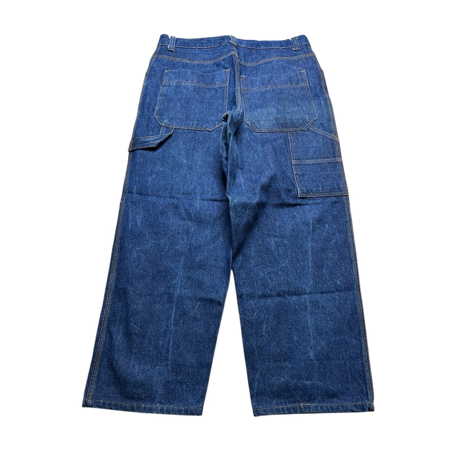 Vintage Vintage 80s Carpenter Workwear Denim Jeans Sz 38 Actua 36x28 Size US 38 / EU 54 - 2 Thumbnail