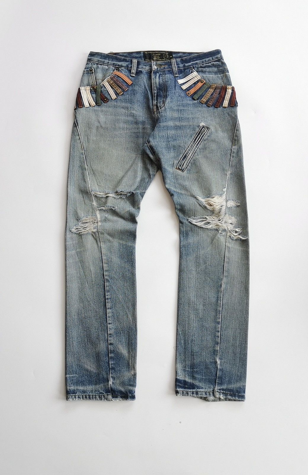 14th Addiction BreathMint Zipper Thrashed Distressed Jeans Size US 31 - 4 Thumbnail