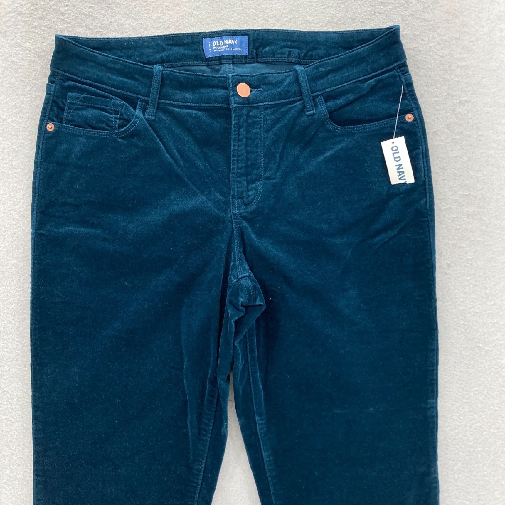 Old Navy Old Navy Rockstar Velvet 5-Pocket Skinny Ankle Pants Women's 10 Blue City Size 30" / US 8 / IT 44 - 2 Thumbnail