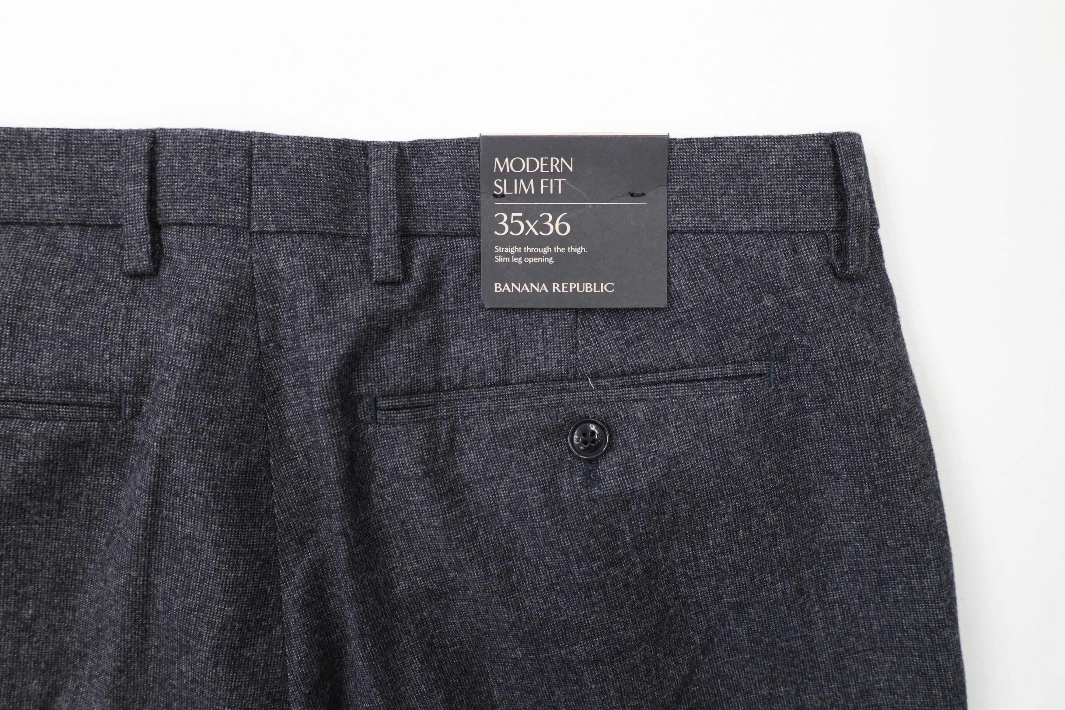 Banana Republic × Vintage New Banana Republic Wool Modern Slim Fit Dress Pants Gray Size US 35 - 14 Thumbnail