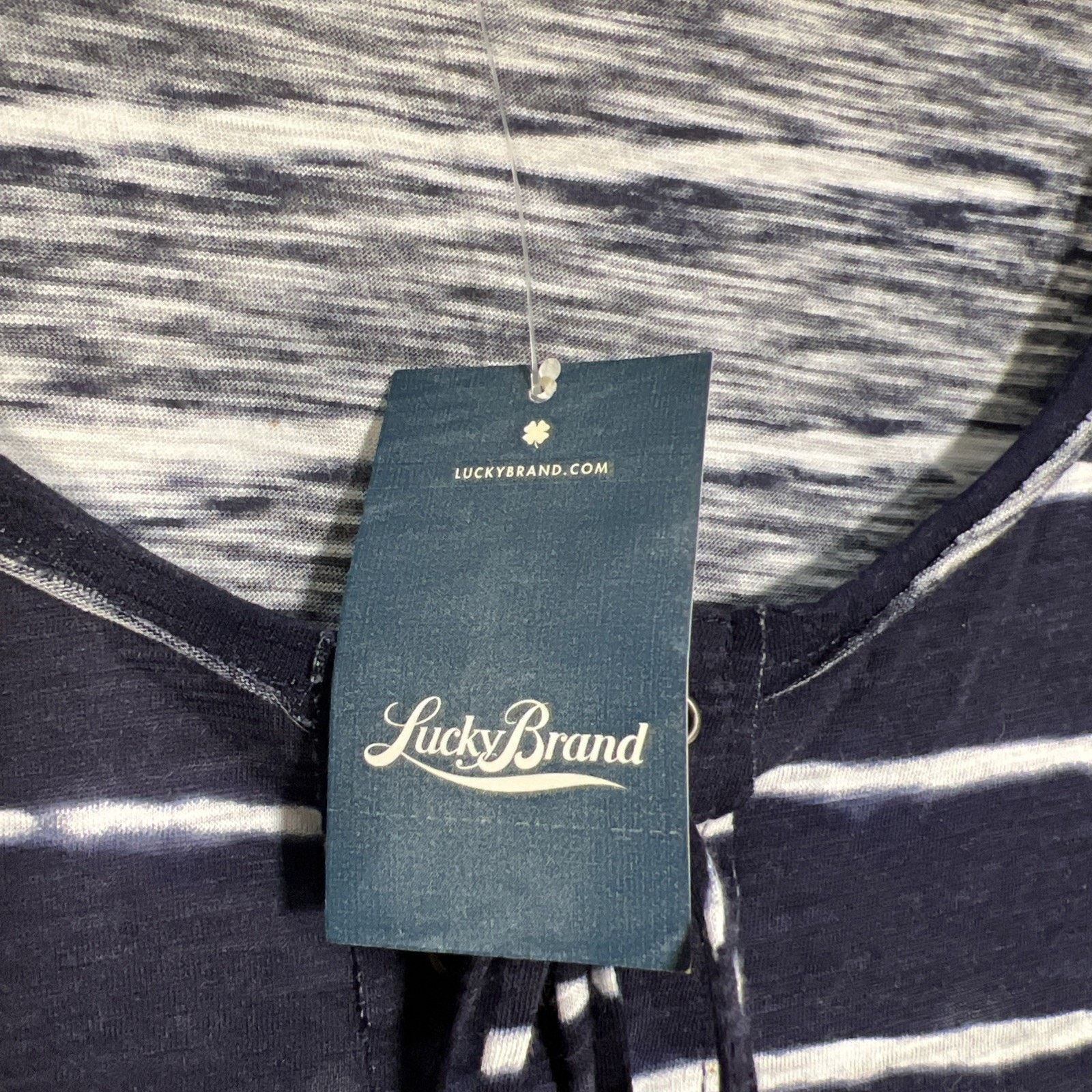 Lucky Brand Lucky Brand Live in Love Blouse 2X Embroidered Striped Blue Size XXL / US 16-18 / IT 52-54 - 3 Thumbnail