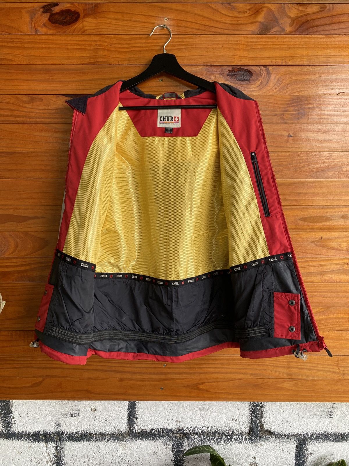 Japanese Brand Vintage CHUR Snowboarding Generation Hooded Jacket Red Grey Size M / US 6-8 / IT 42-44 - 12 Thumbnail
