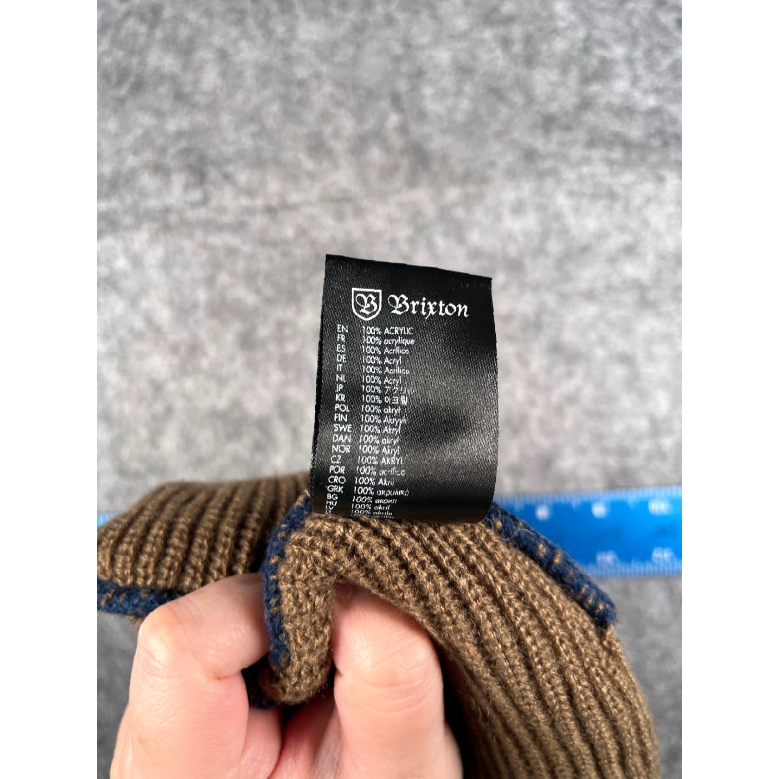 Brixton Brixton Beanie Toque Adult One Size Brown Beige 100% Acrylic Double Knit Skate Hat Beanie Mens Brixton Beanie Toque Size ONE SIZE - 7 Thumbnail