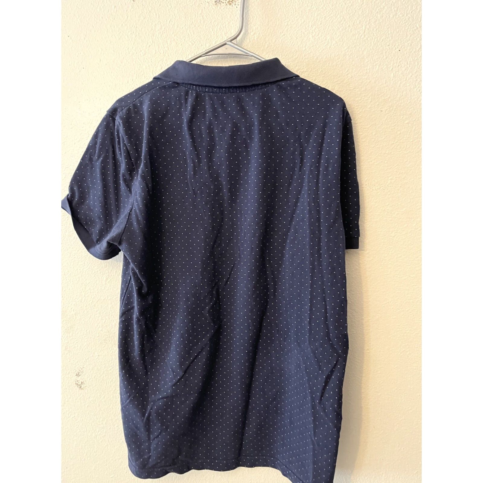 Old Navy Old Navy Polo Shirt Men L Classic Fit Short Sleeve Navy Blue White Polka Dot Pattern Go-Dry Cotton Blend Size US L / EU 52-54 / 3 - 3 Thumbnail