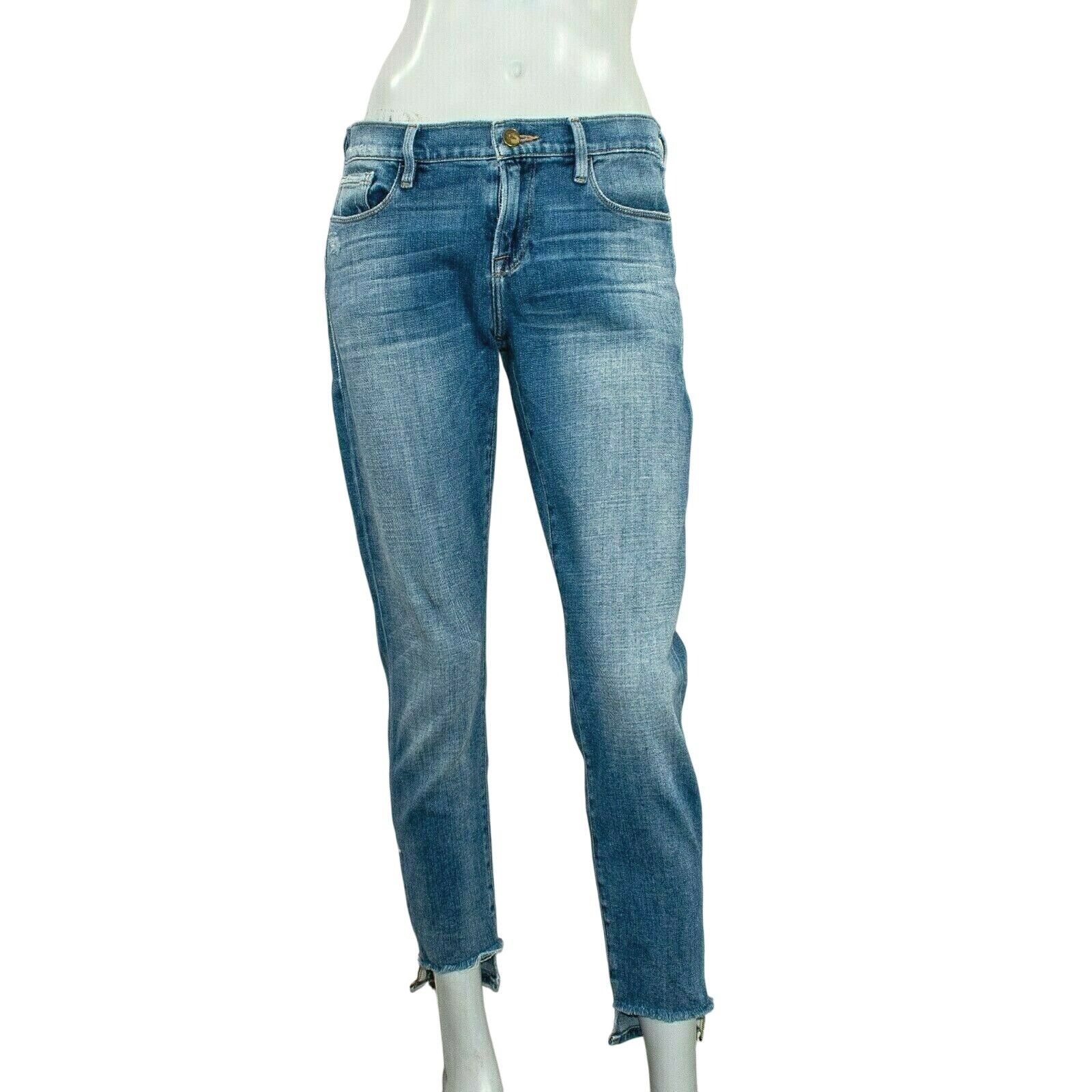 Frame FRAME Denim Women's Le Garcon Jeans Raw ankle Zip Melbourne Size 26" / US 2 / IT 38 - 13 Thumbnail