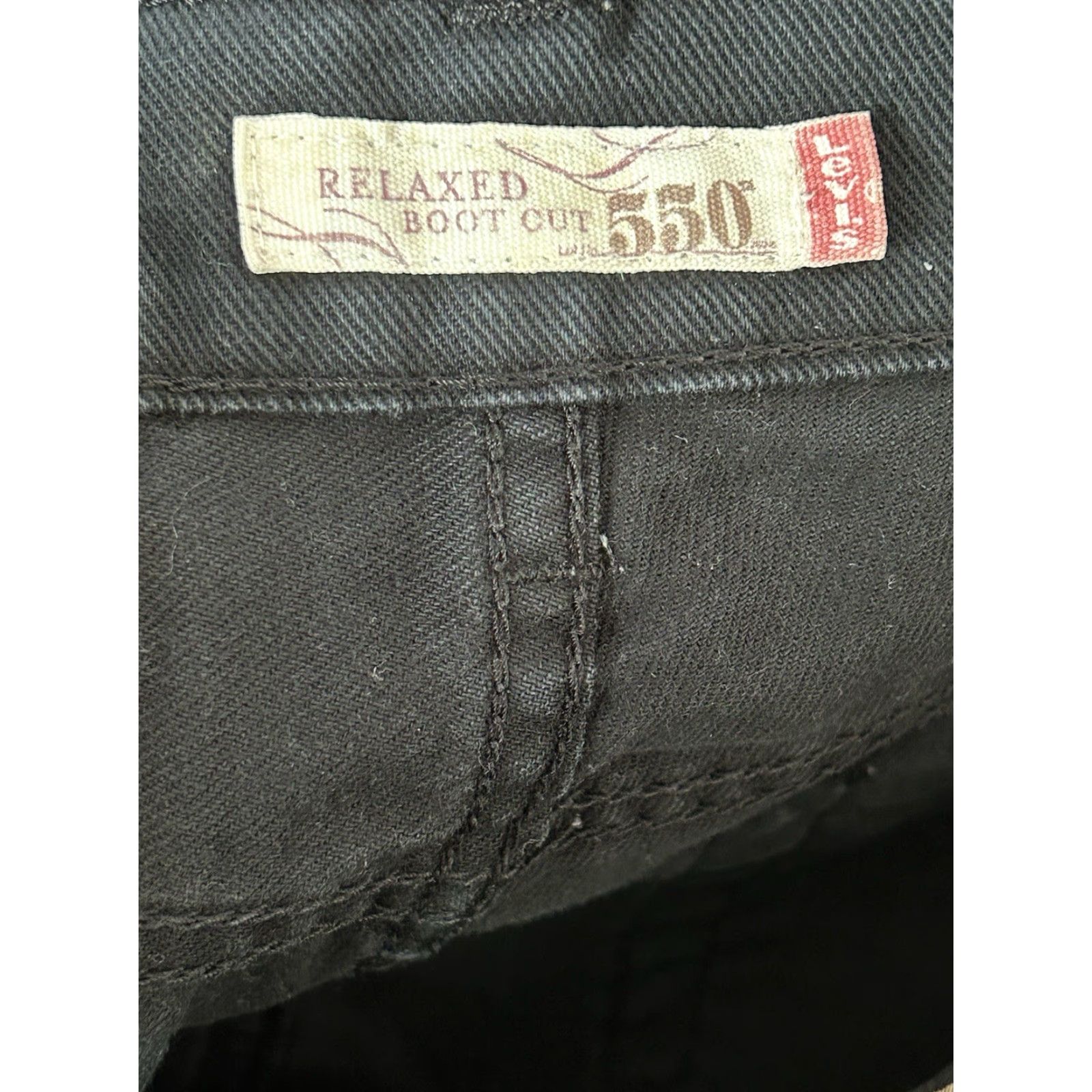 Levi's Womens Levi's 550 Bootcut Jeans Black Dark Wash Regular Size 12 High Rise Relaxed Stretch Denim Logo 90s Y2K Size 34" / US 12 / IT 48 - 6 Thumbnail