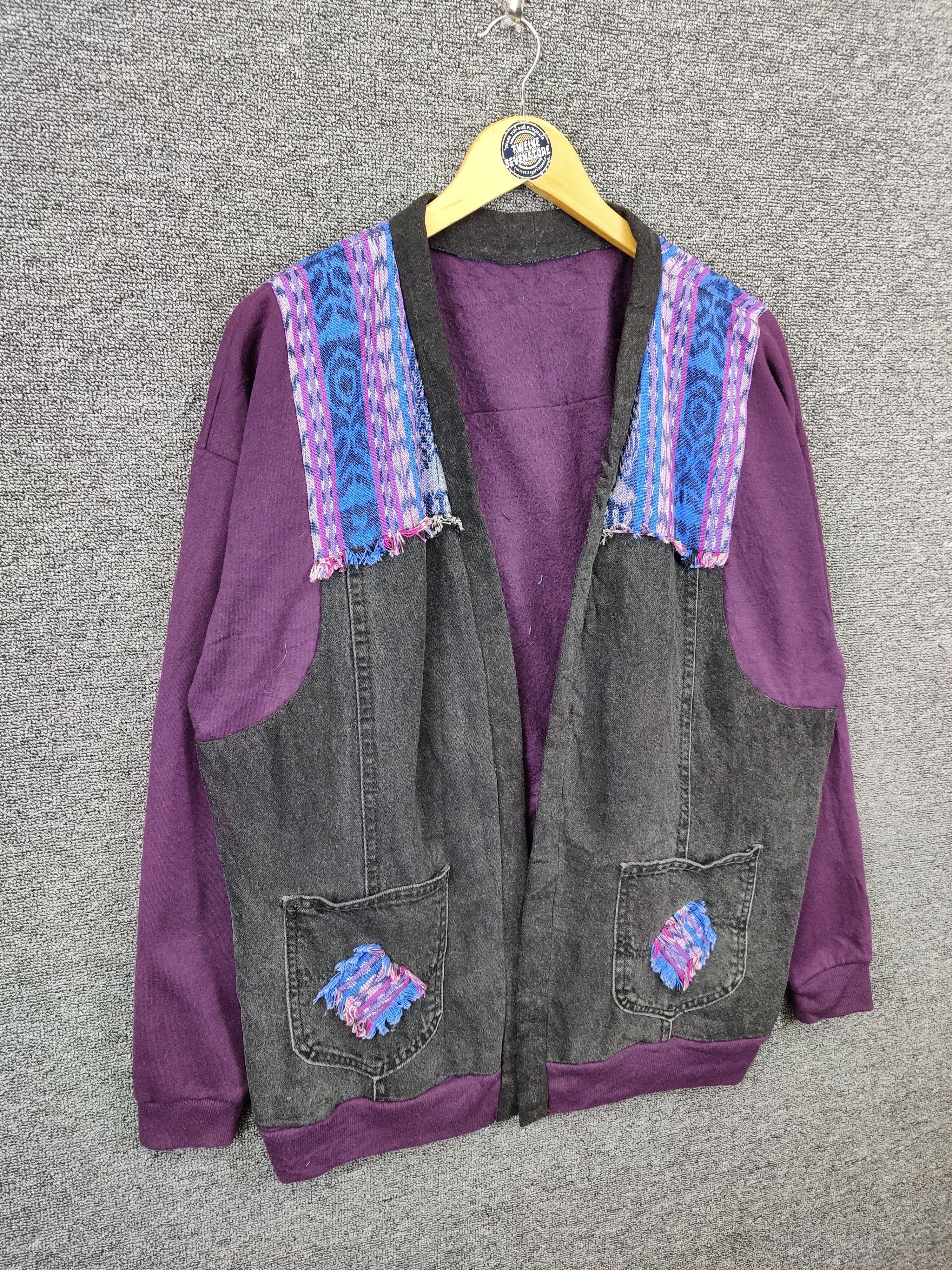 The Unbranded Brand Vintage Sashiko Denim Cardigan Jacket Nice Design Size US XL / EU 56 / 4 - 9 Thumbnail
