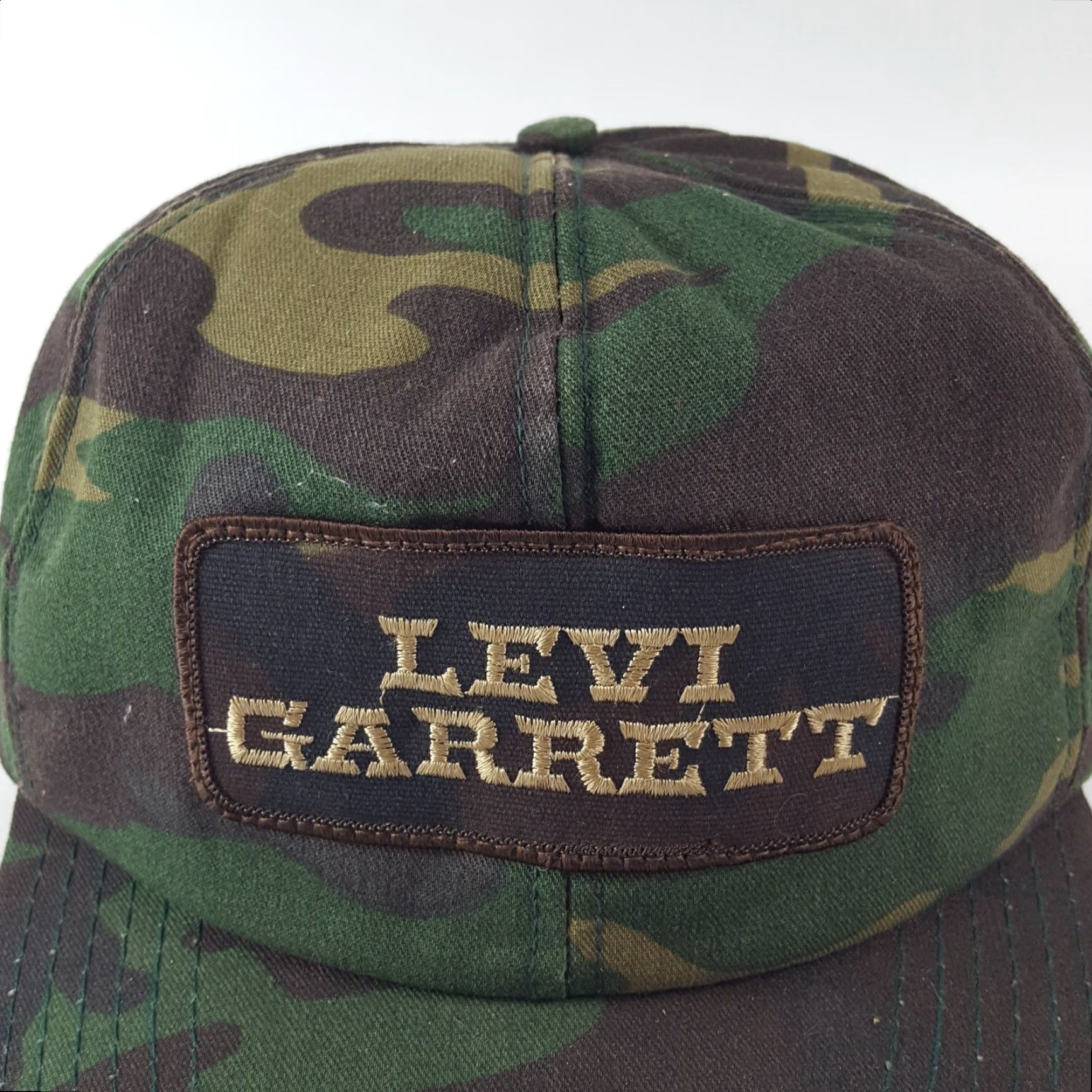 Vintage VINTAGE Levi Garrett Camo Snapback Hat | Adjustable One Size | Green | 80s 90s USA Outdoors Mens Size ONE SIZE - 2 Thumbnail
