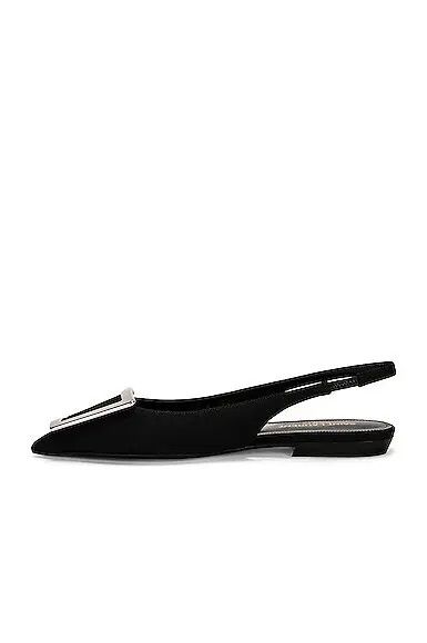 Saint Laurent Paris oc11z1125 Maxine Slingback Flats in Crepe De Chine in Black Size US 6.5 / IT 36.5 - 5 Thumbnail