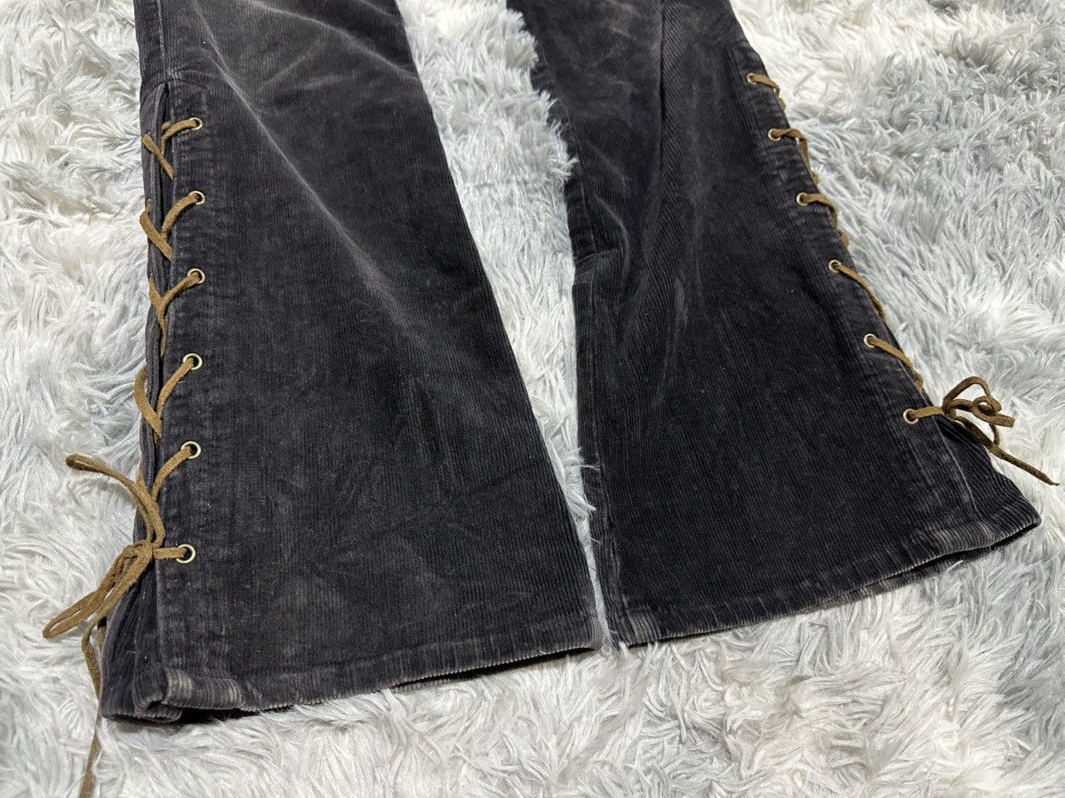 Tornado Mart 🔥Sick Y2K Japanese Laces Up Flared Corduroy Pants Size US 30 / EU 46 - 3 Thumbnail