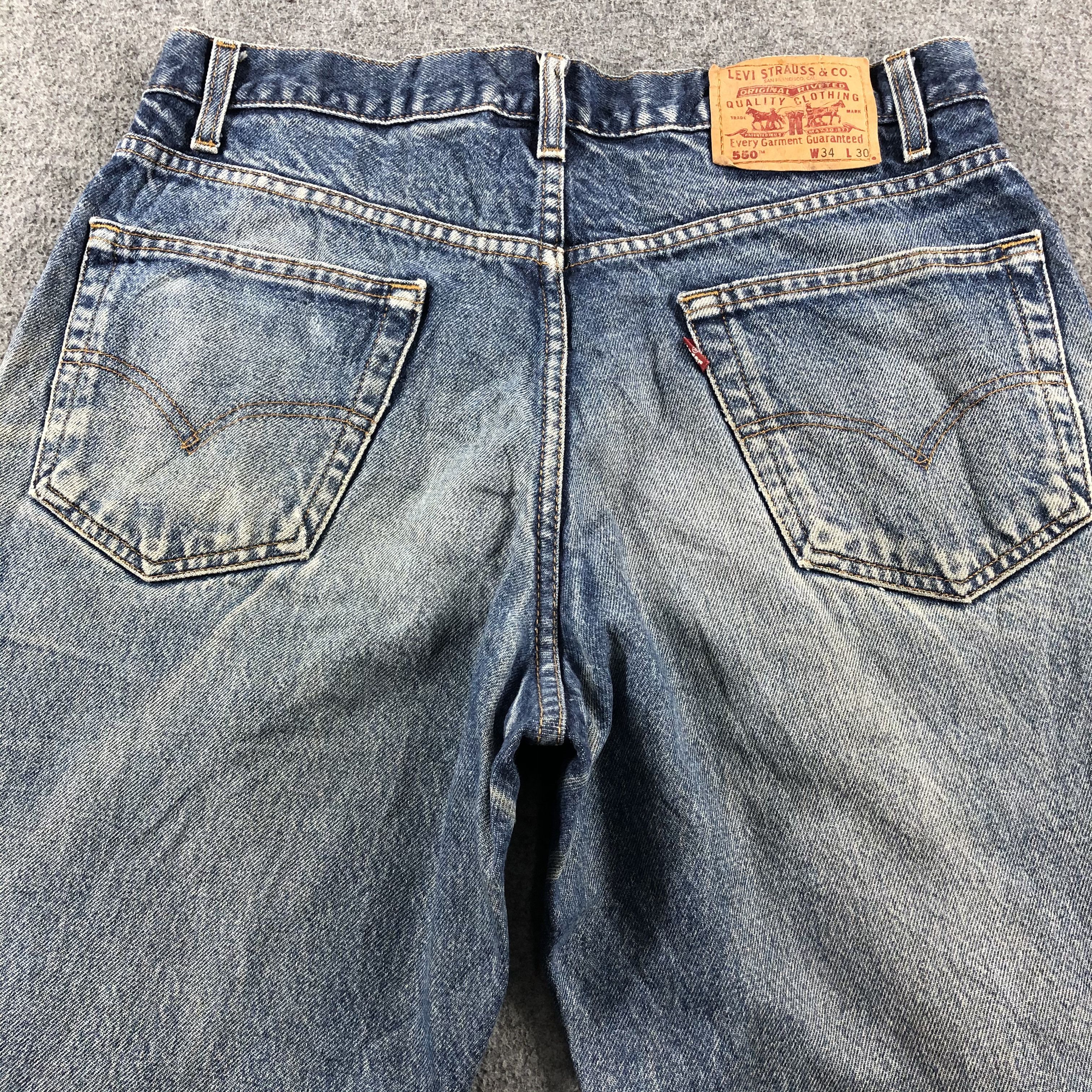 Levi's 90s Vintage Blue Wash Levis 550 Jeans-J2545 Size US 34 / EU 50 - 4 Thumbnail