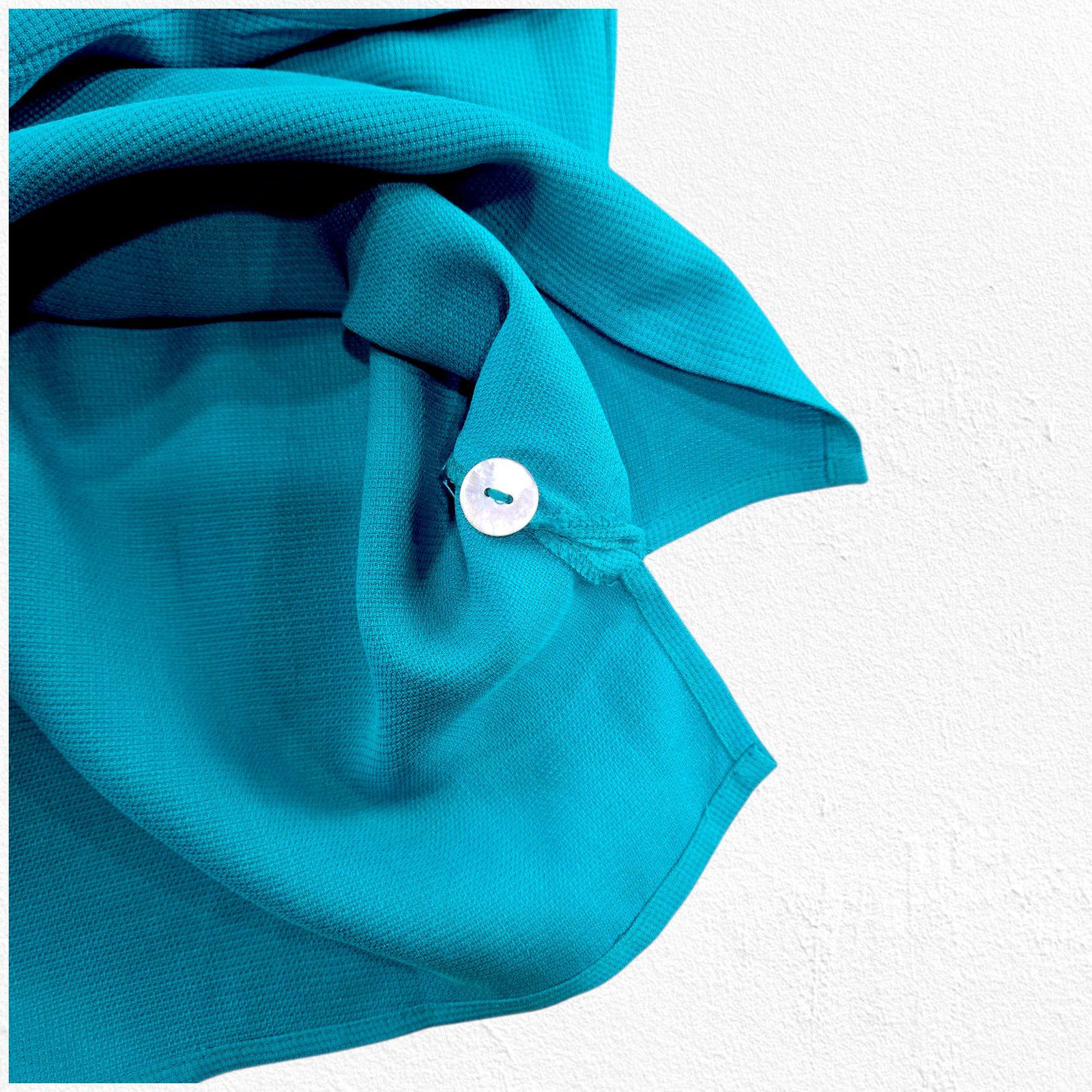 Vintage Vintage Turquoise Silk Button Up Blouse Size 6 Size M / US 6-8 / IT 42-44 - 7 Thumbnail