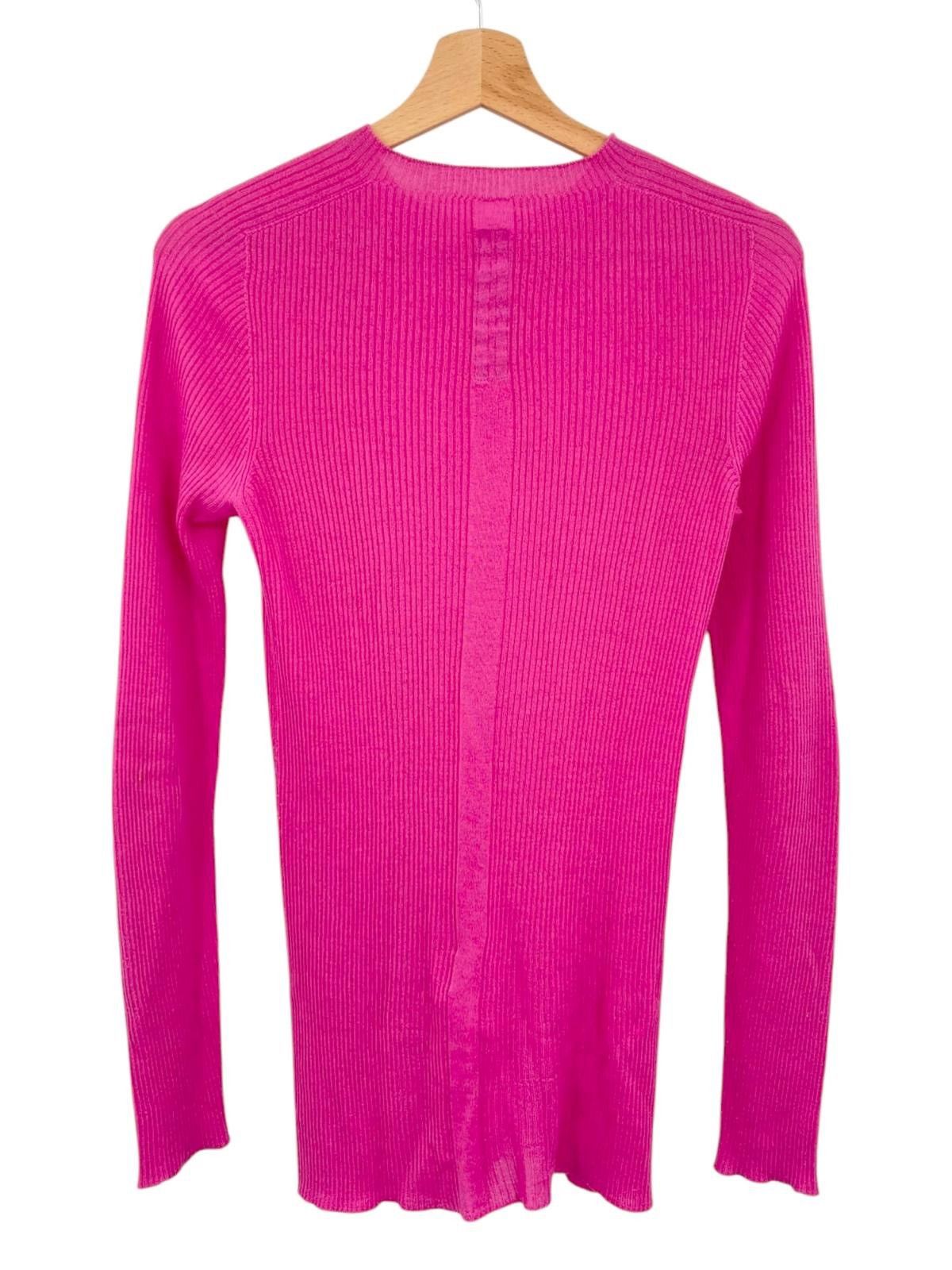 Rick Owens Rick Owens EDFU SS23 Rib Knit Hot Pink Sweater – Size S Size US S / EU 44-46 / 1 - 2 Thumbnail