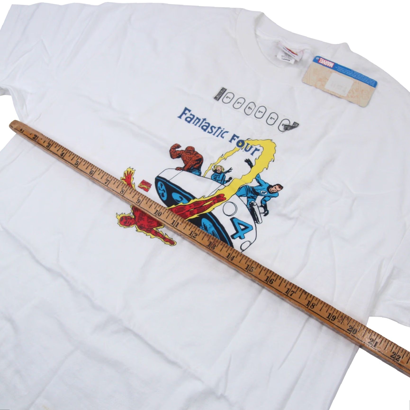 Vintage VINTAGE Marvel Comics Fantastic 4 T-Shirt Mens Large White Graphic NWT Size US L / EU 52-54 / 3 - 7 Thumbnail