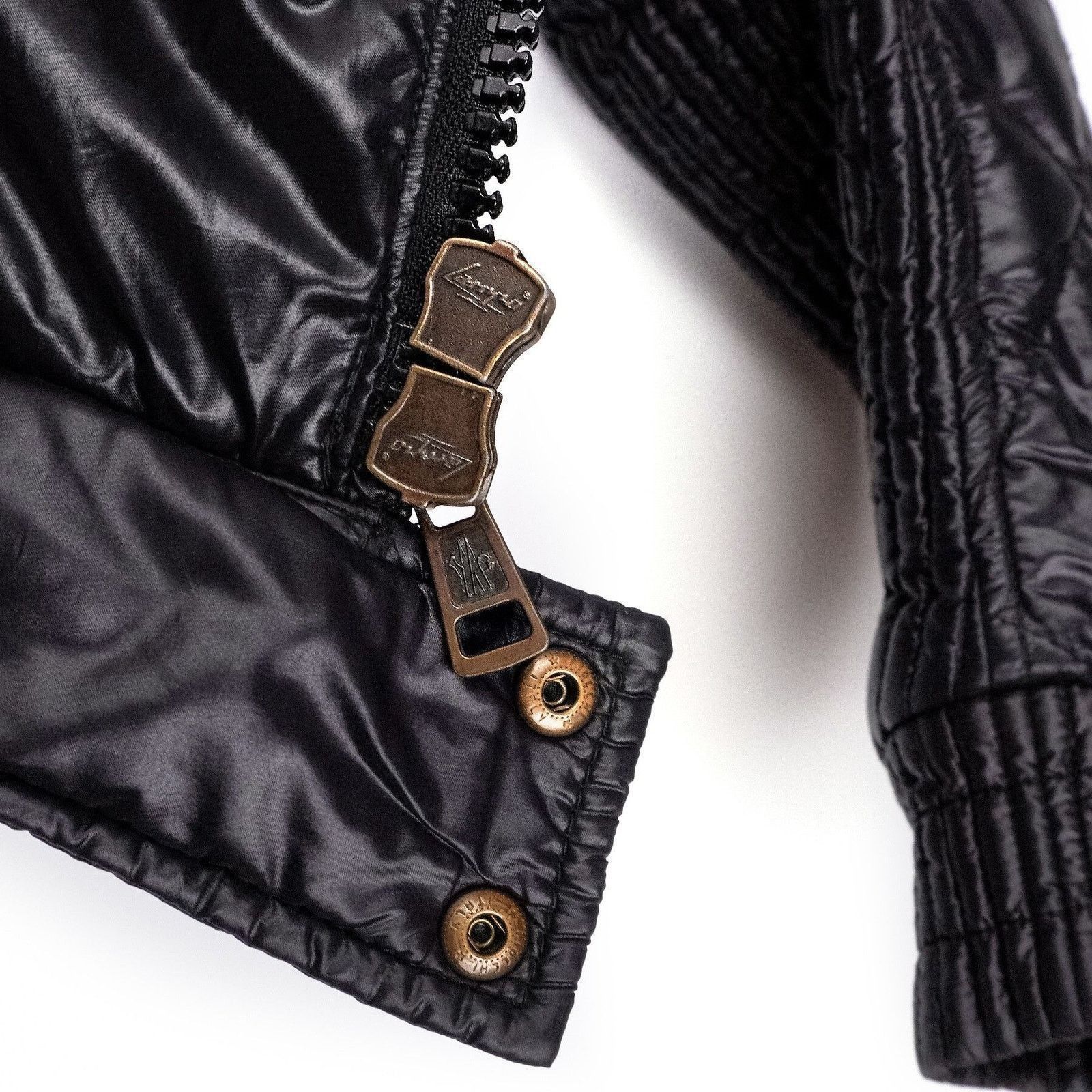 Moncler Vintage Moncler Biker Black Logo Down Puffer Jacket Size US S / EU 44-46 / 1 - 16 Thumbnail