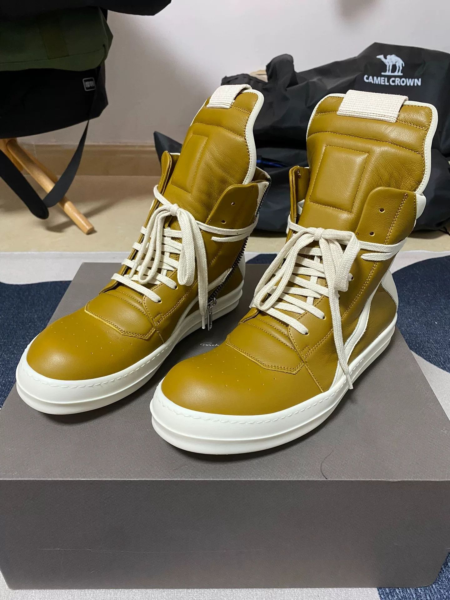 Rick Owens rick owens yellow high-top sneakers Size US 7.5 / EU 40-41 - 1 Thumbnail