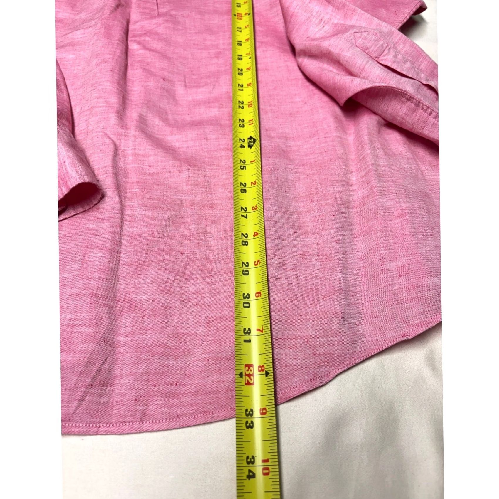 johnnie-O johnnie-O Mens Pink Linen Blend Long Sleeve Button-Down Shirt XL Size US XL / EU 56 / 4 - 7 Thumbnail